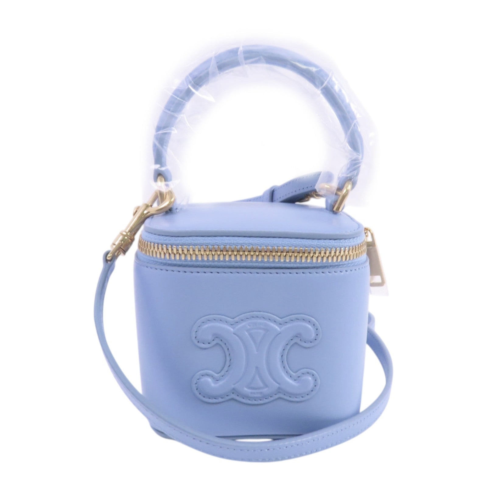 CELINE GHW Mini Vanity Case Hand Shoulder Bag Crossbody Calfskin Leather