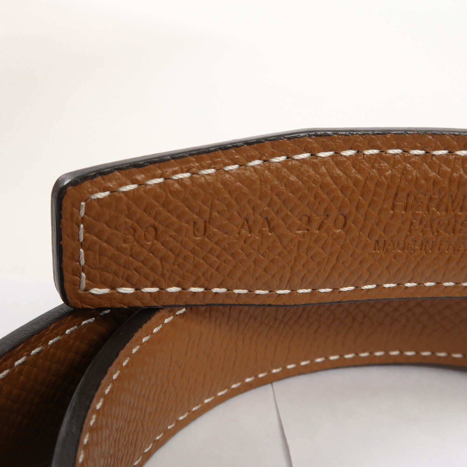 HERMES Epsom/Swift皮革Belt金扣皮帶Black/Gold