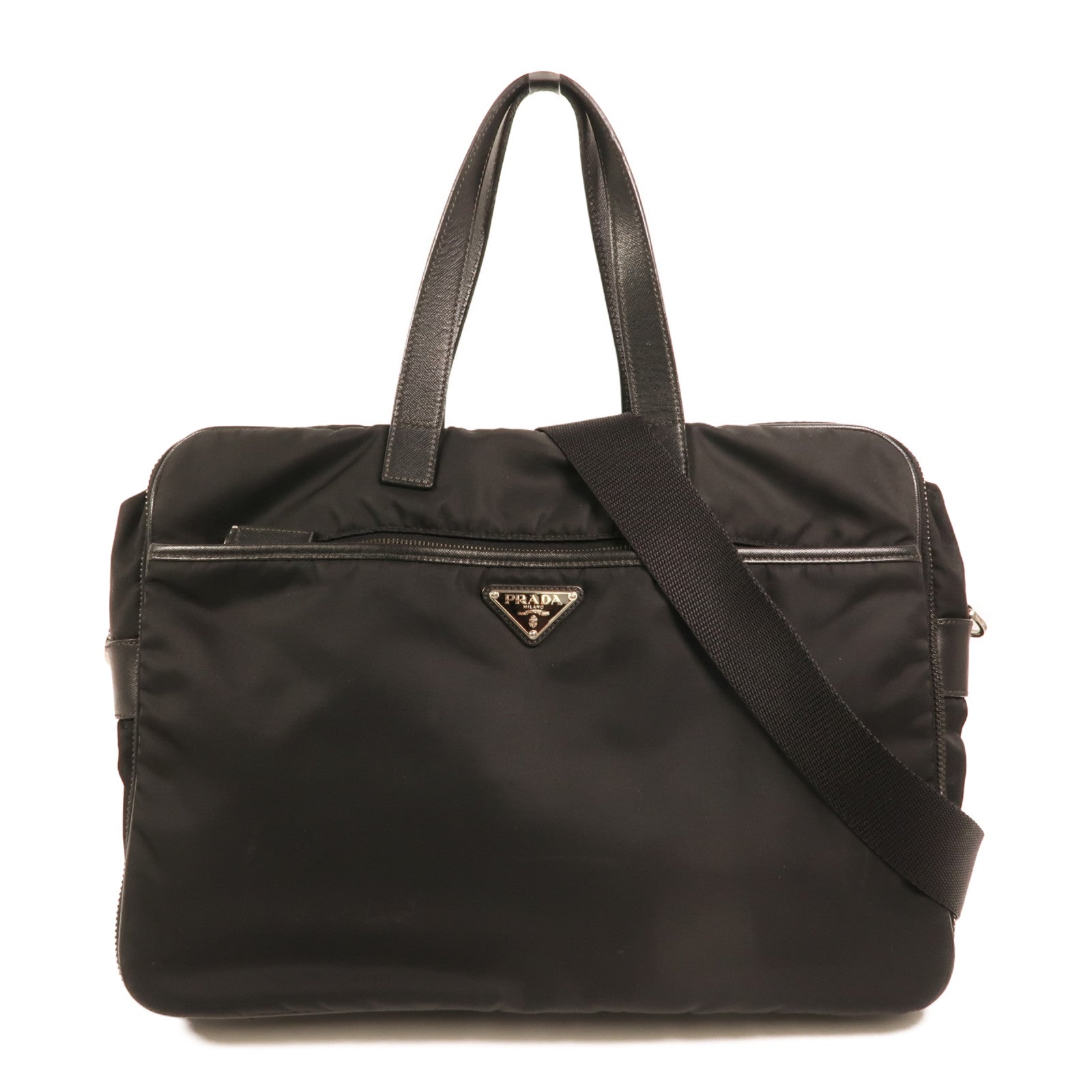 PRADA 尼龍Shoulder Bag銀扣手挽肩背兩用袋