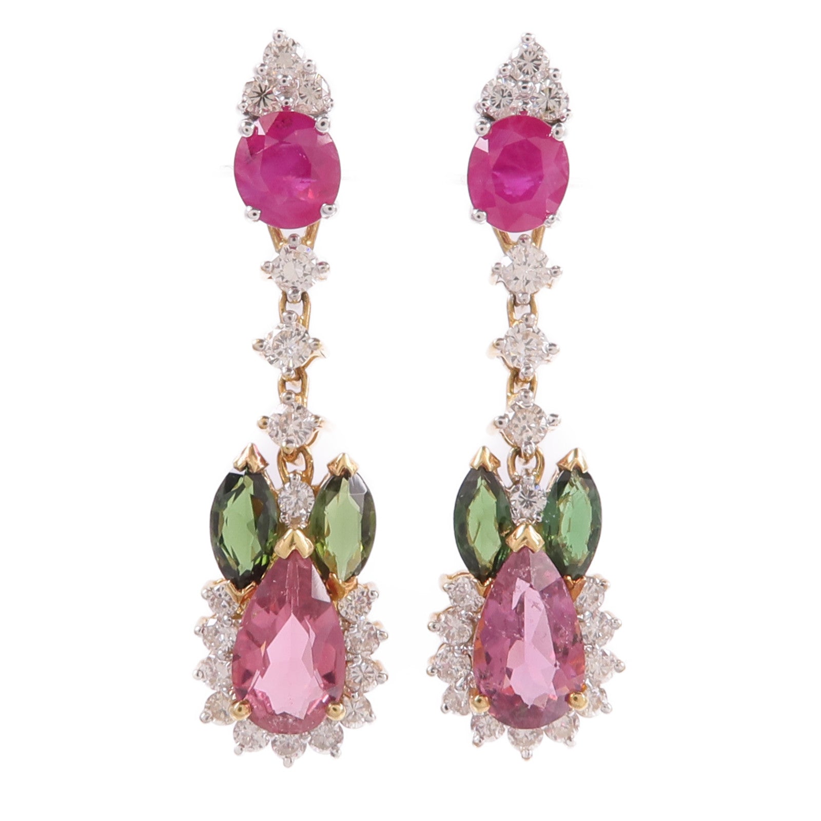 JEWELRY 18K黃金/白金Ruby Earrings紅寶石耳環