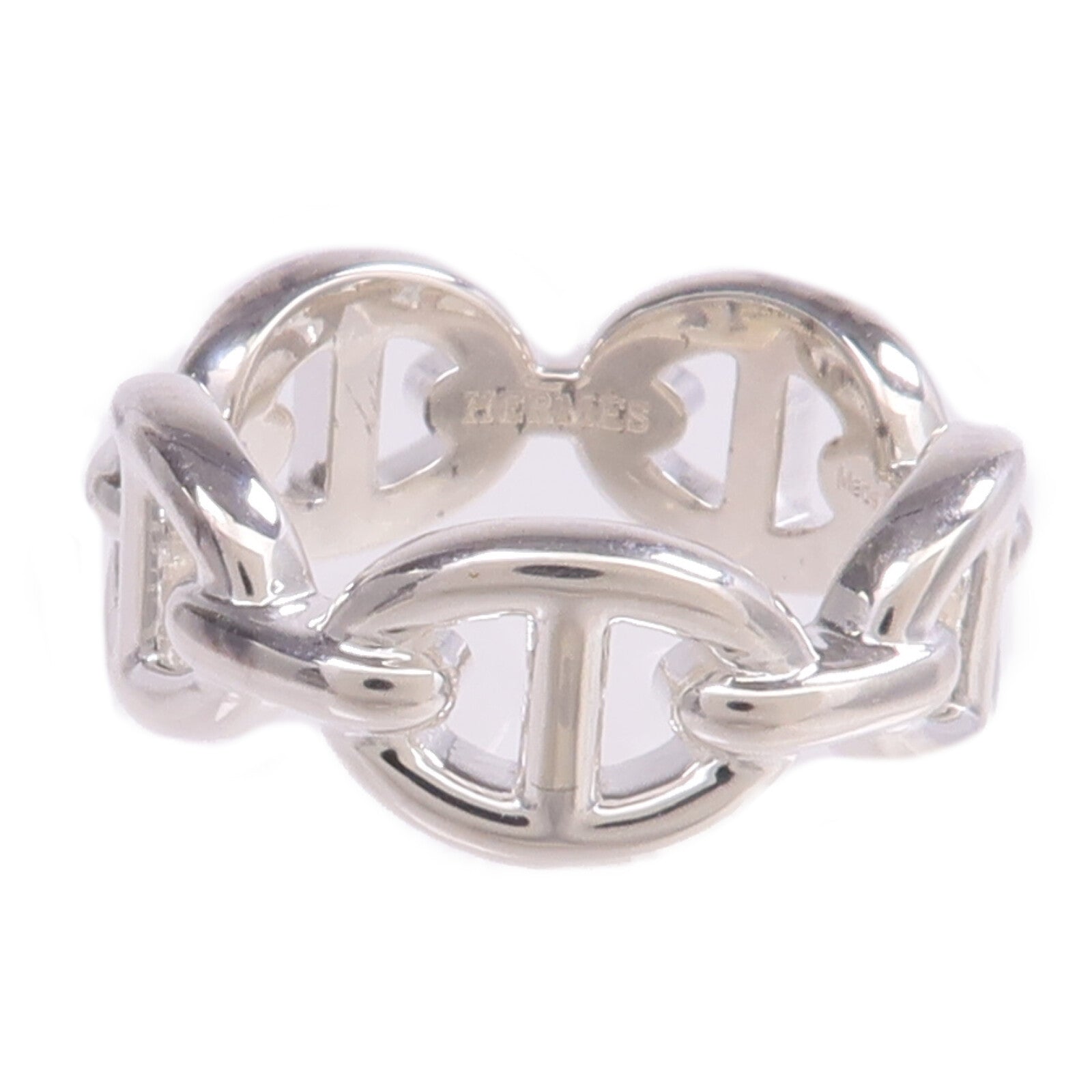 HERMES 925純銀Chaine d'ancre Enchainee Ring戒指Hermes#48/US#4.5