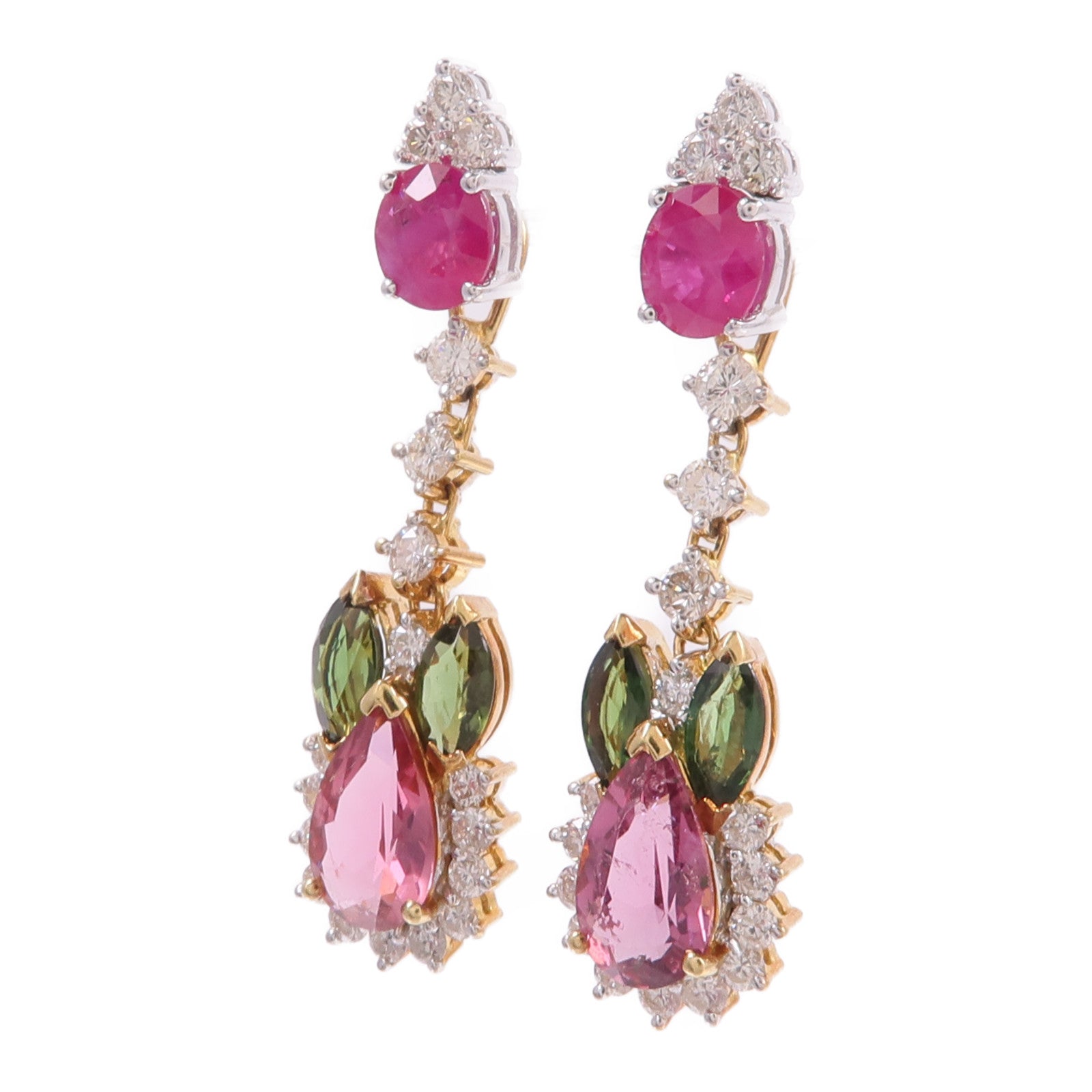 JEWELRY 18K黃金/白金Ruby Earrings紅寶石耳環