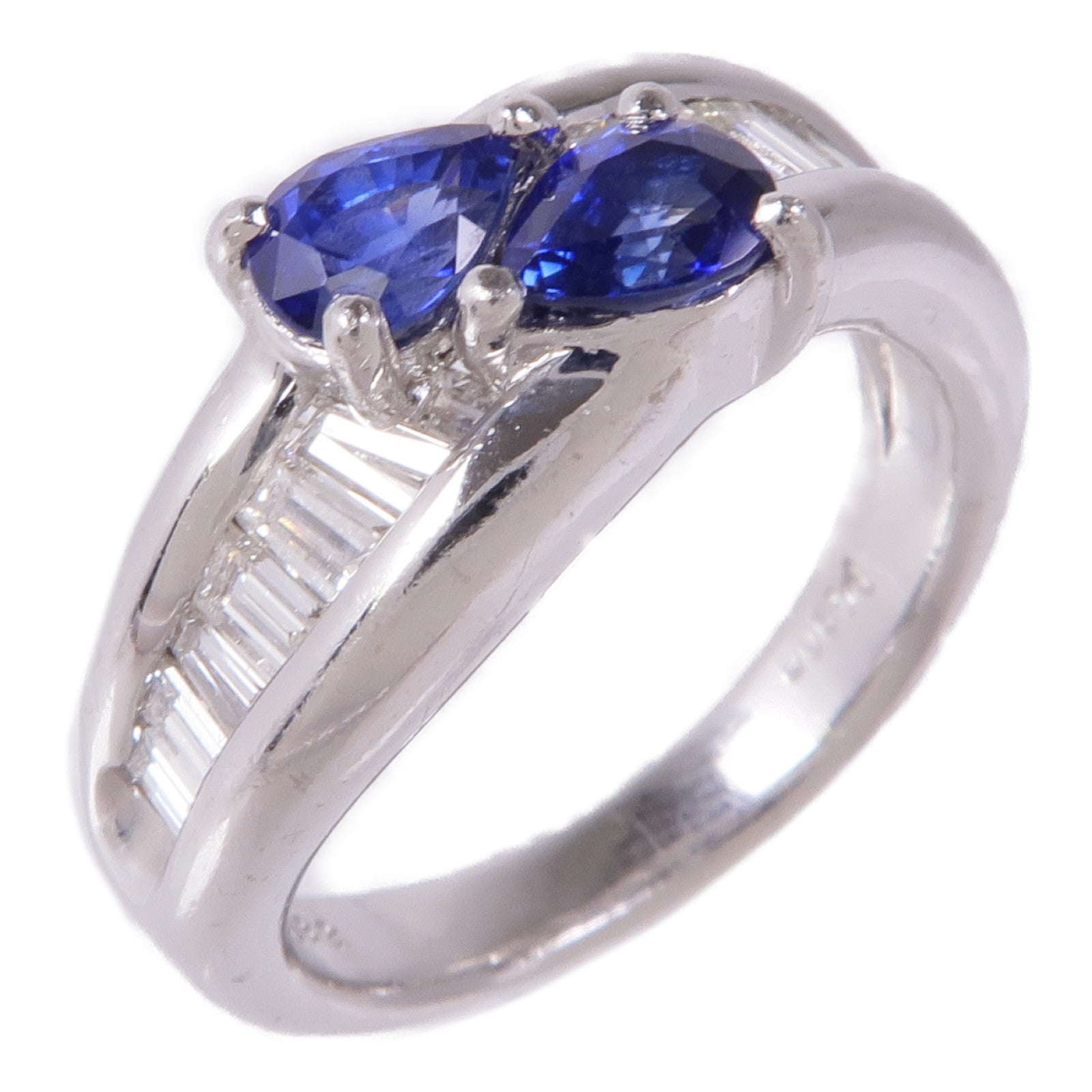 JEWELRY 【激減優惠】PT900鉑金Sapphire/Diamond Ring藍寶石/鑽石戒指US#6.25