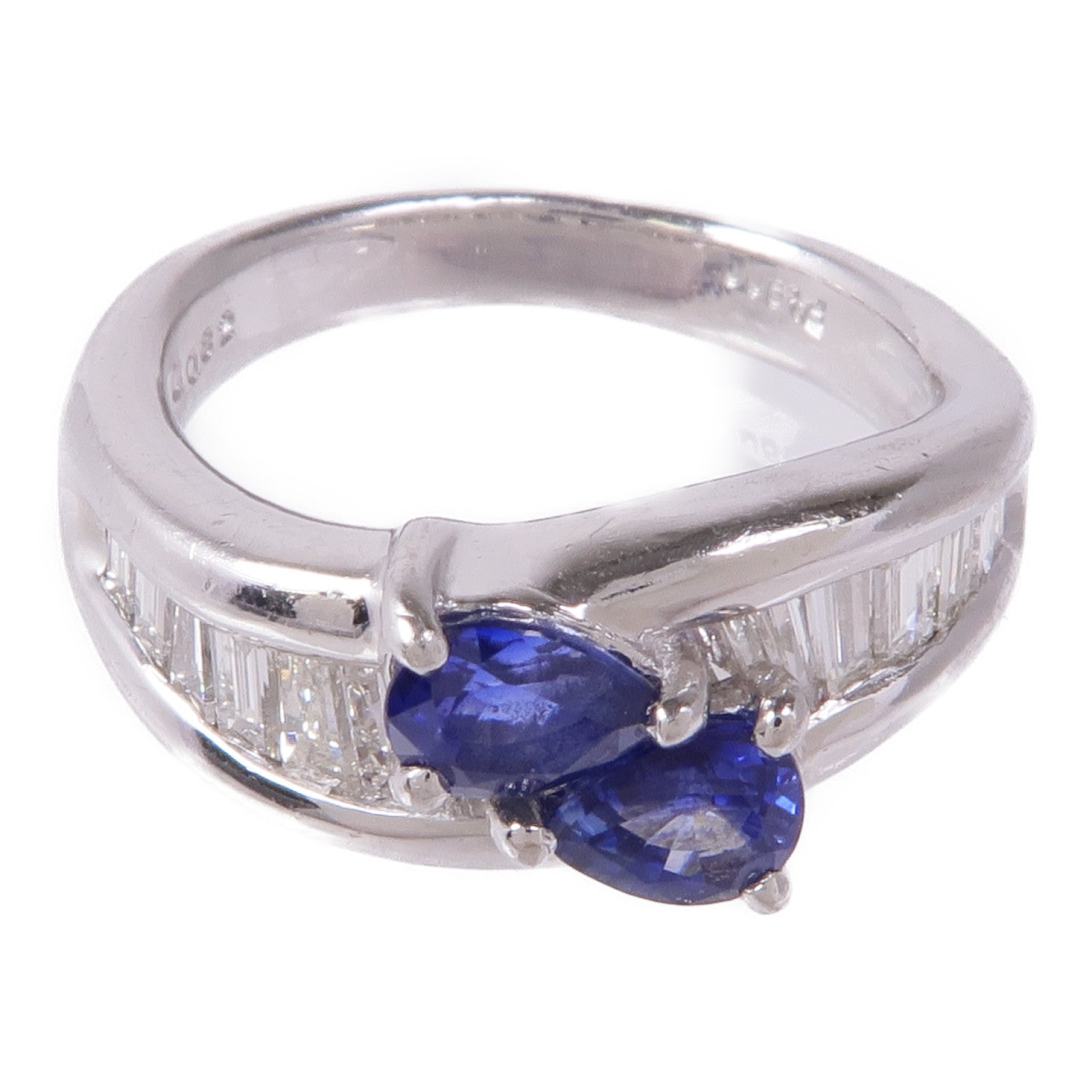 JEWELRY 【激減優惠】PT900鉑金Sapphire/Diamond Ring藍寶石/鑽石戒指US#6.25