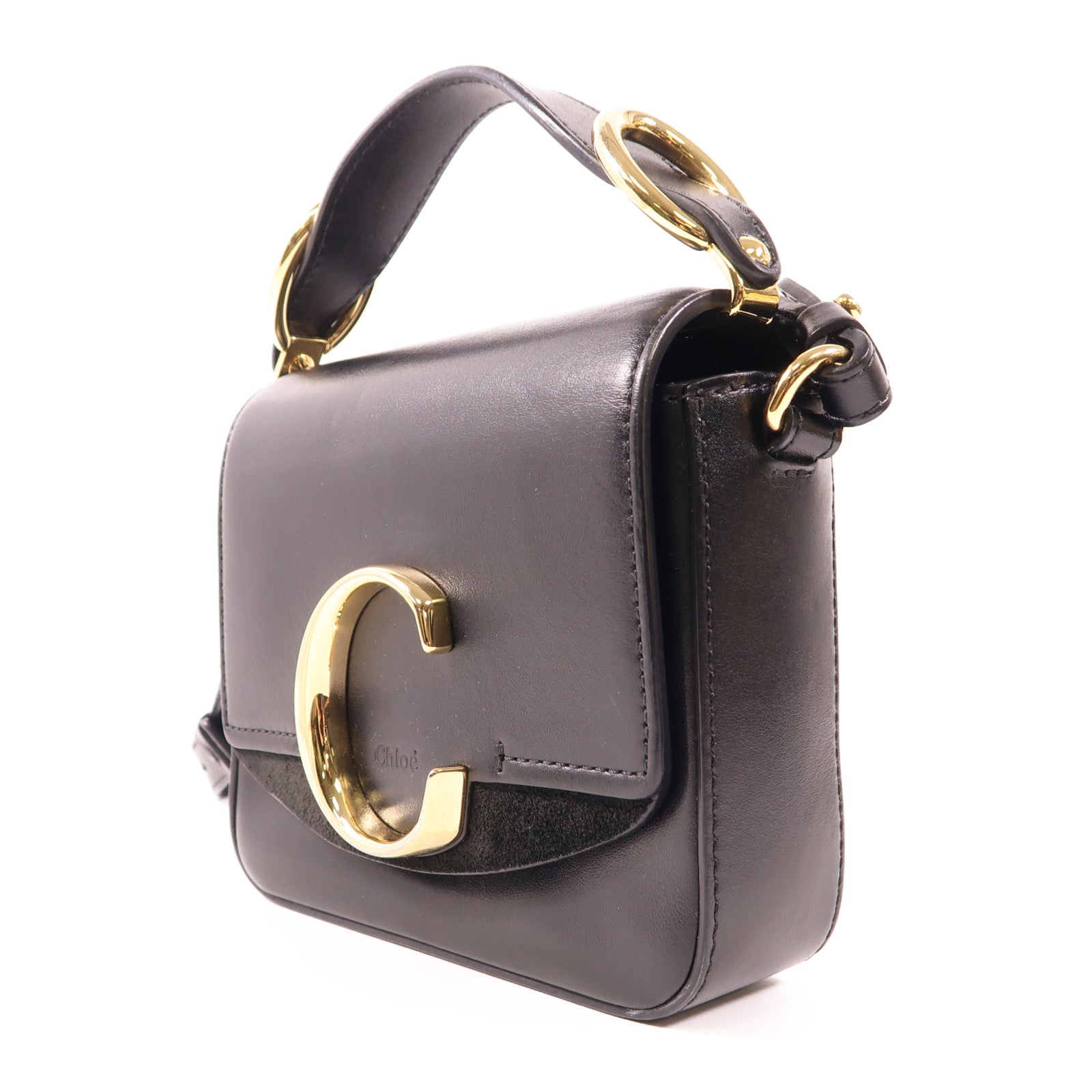 Chloe 牛皮皮革Shoulder Bag金扣手挽肩背兩用袋