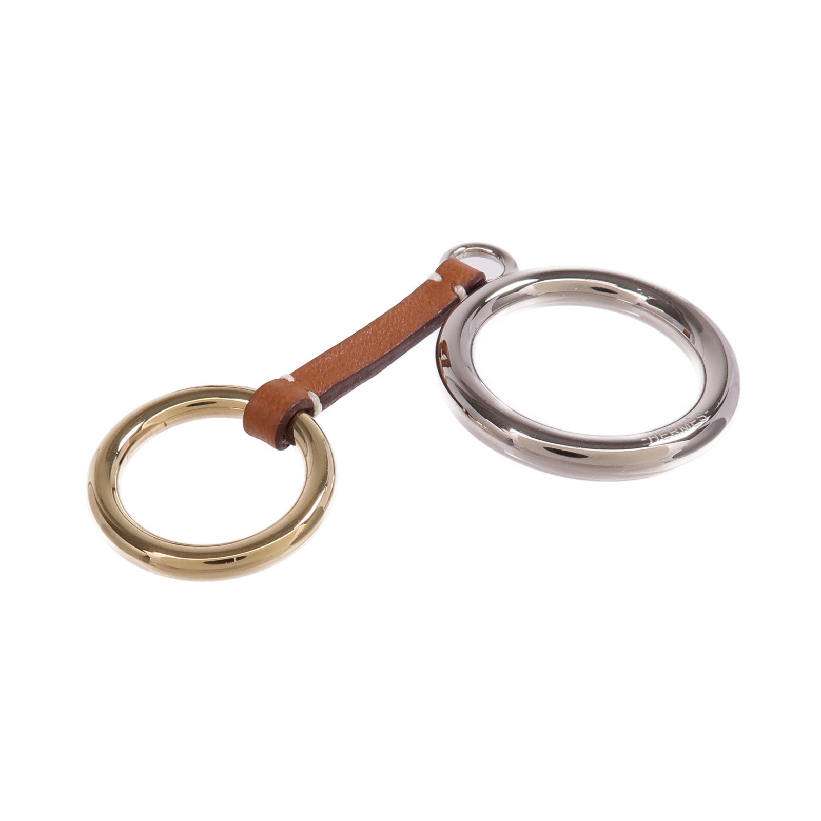 HERMES 金屬/皮革Scarf Ring絲巾扣