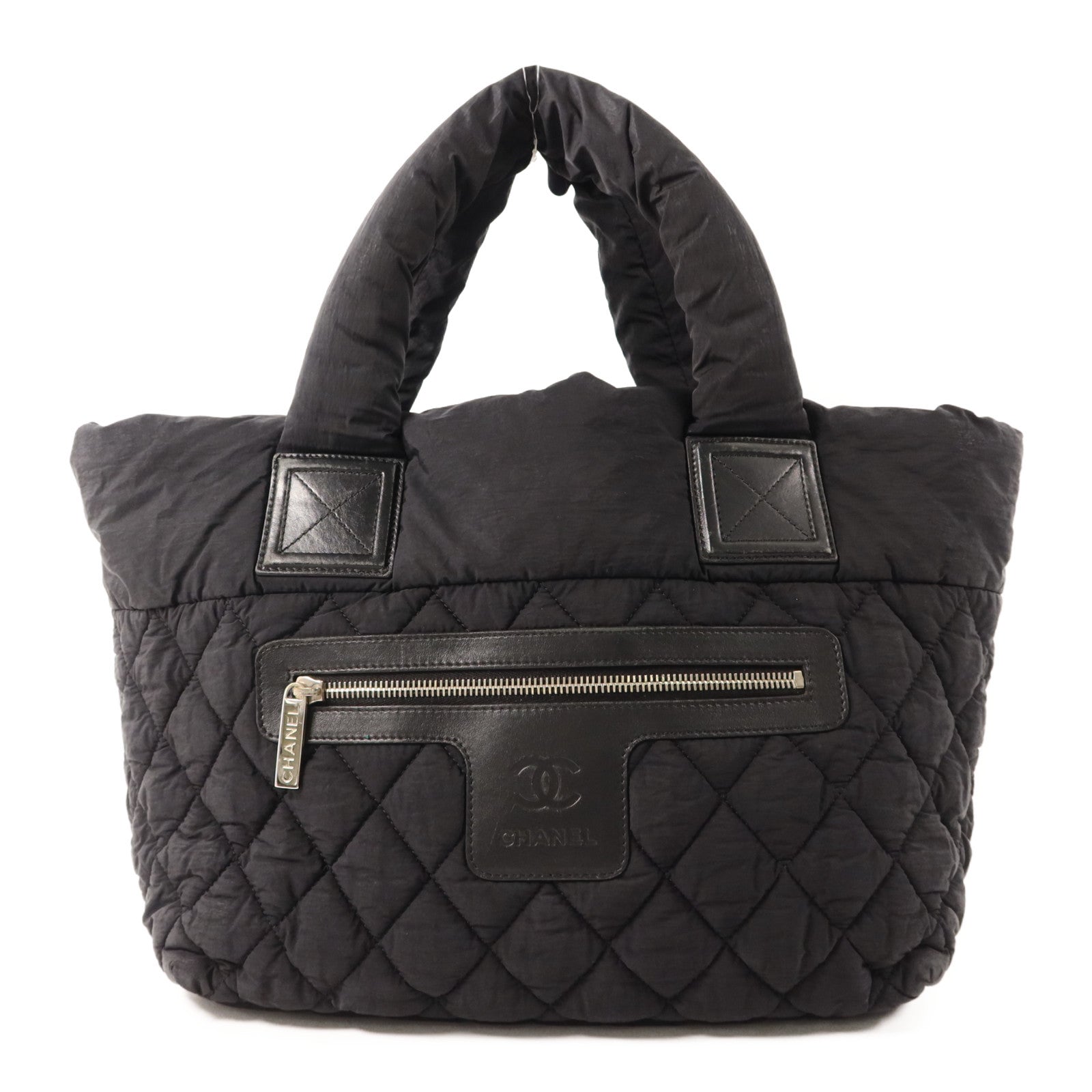 CHANEL 尼龍Handbag銀扣手挽袋