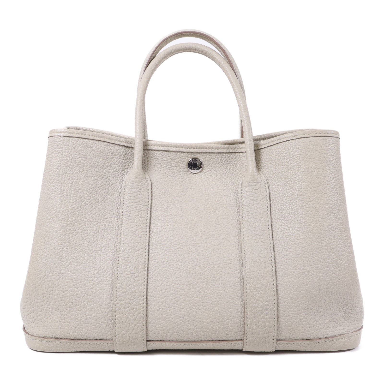 HERMES Negonda皮革Garden Party TPM銀扣手挽袋Beton