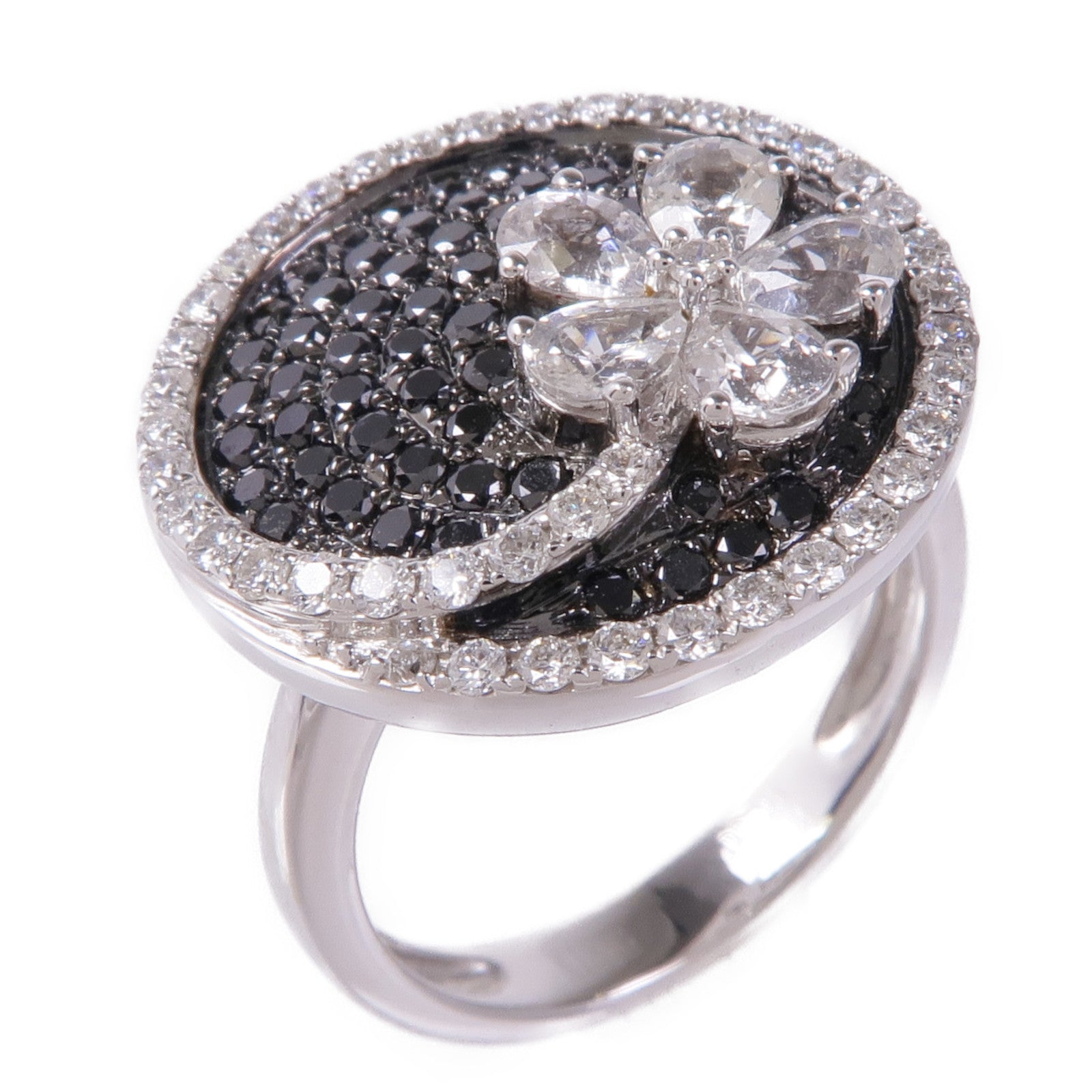 JEWELRY 18K白金White Sapphire/Diamond Ring白色藍寶石/鑽石戒指US#6