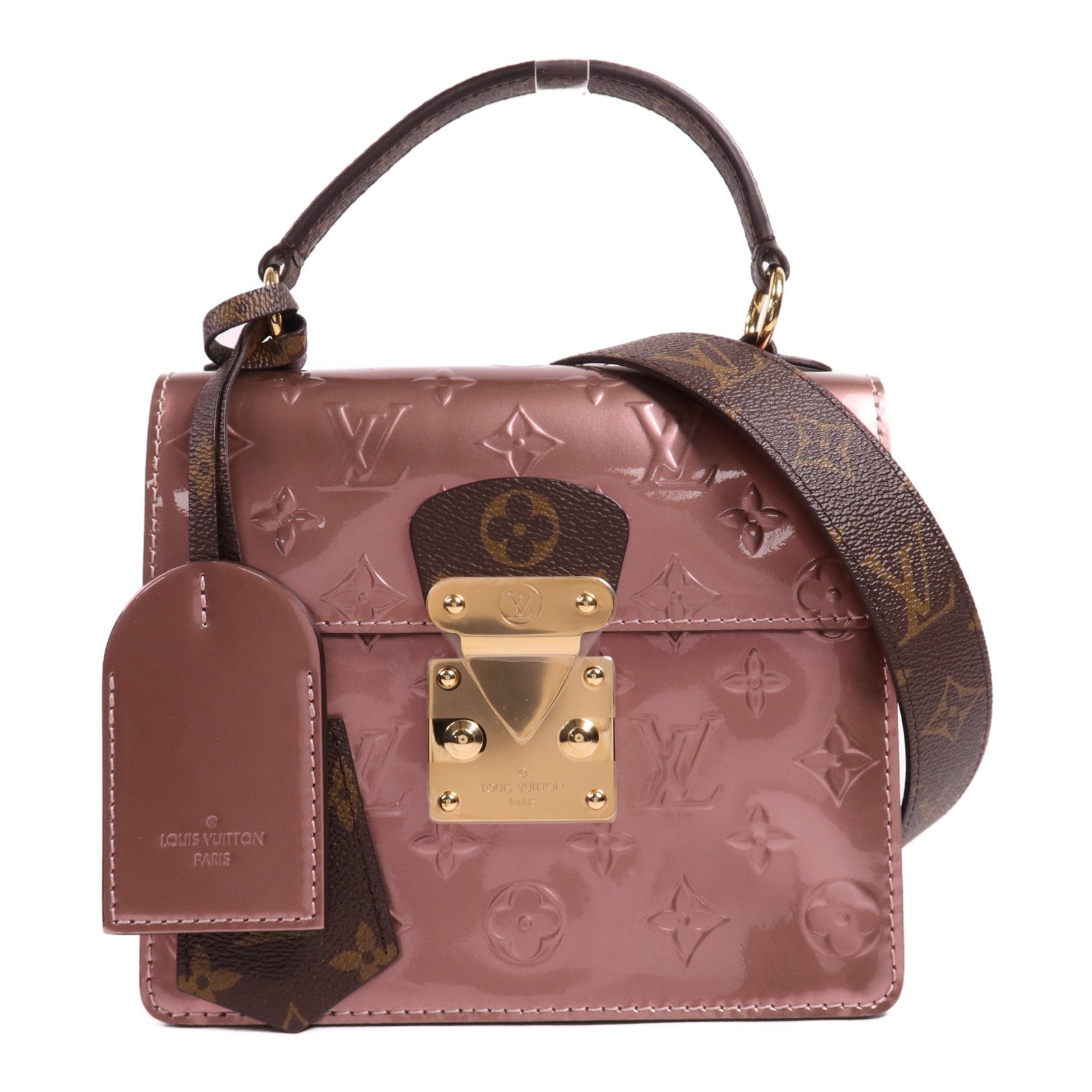 LOUIS VUITTON Vernis Spring Street PM金扣手挽肩背兩用袋