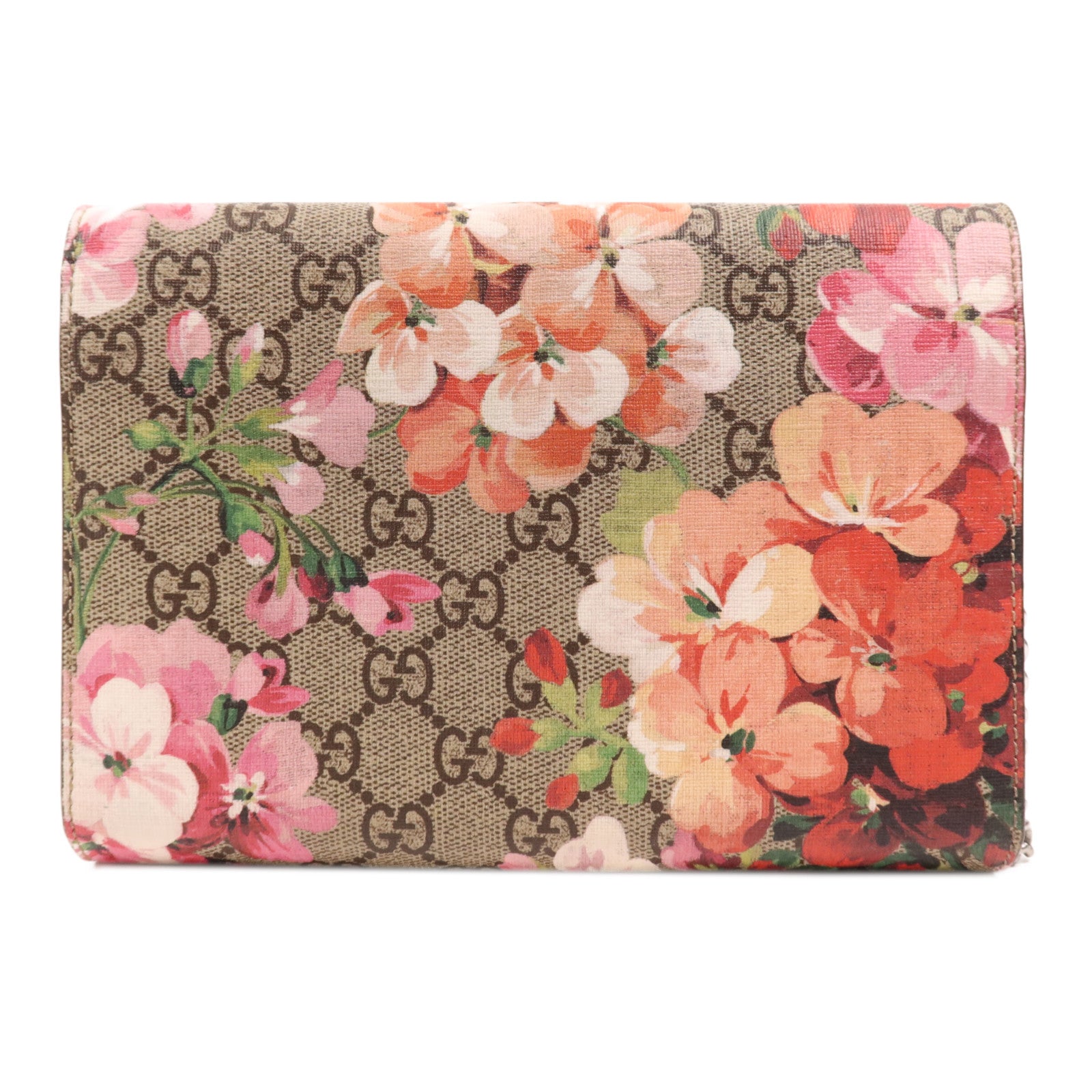 GUCCI 塗層帆布Dionysus Small銀扣鏈帶肩背袋