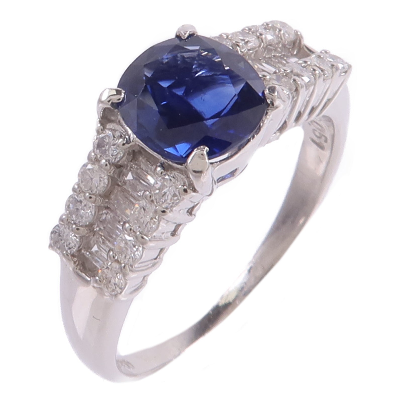JEWELRY PT900鉑金Sapphire Diamond Ring藍寶石/鑽石戒指