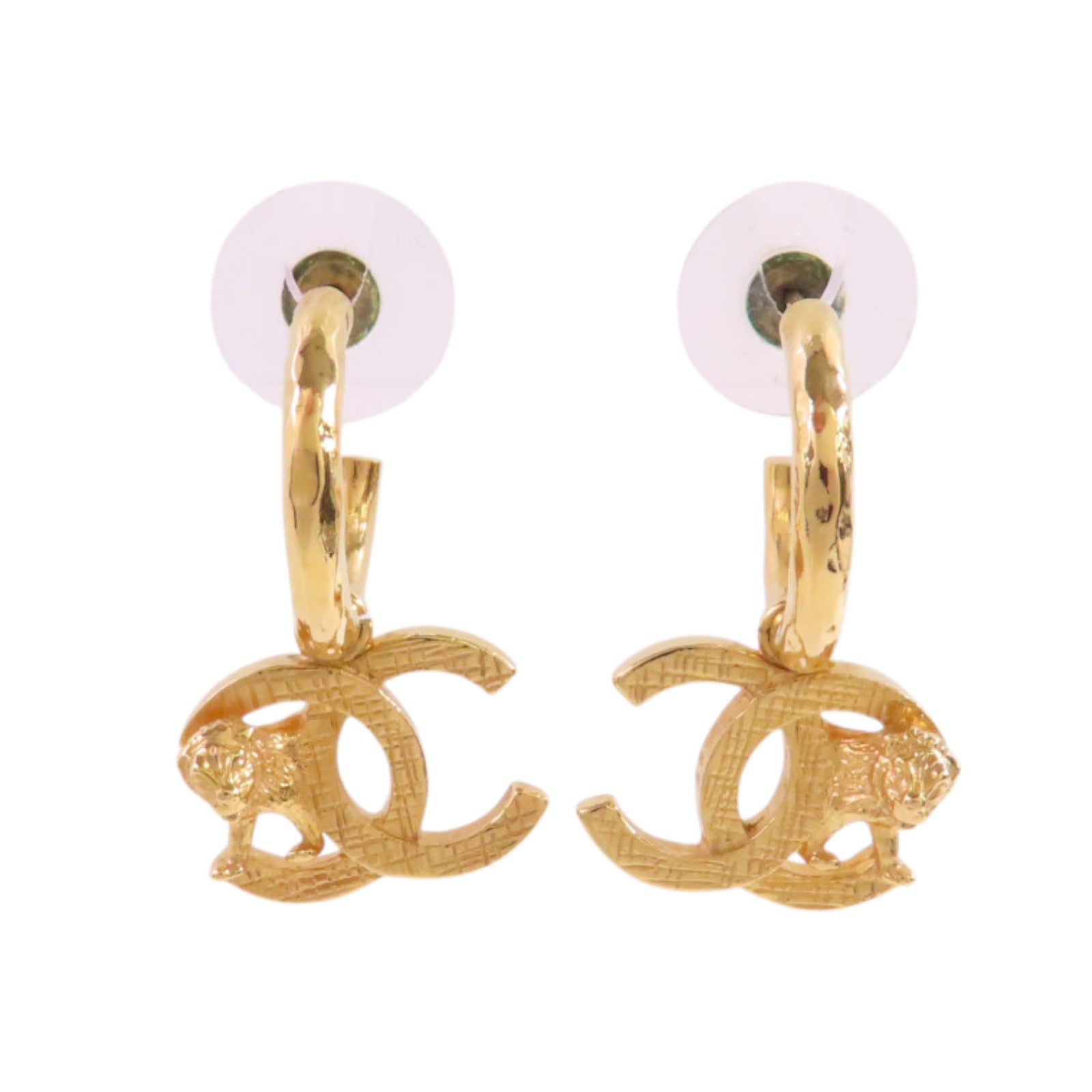 CHANEL 金屬CC Earrings金扣耳環
