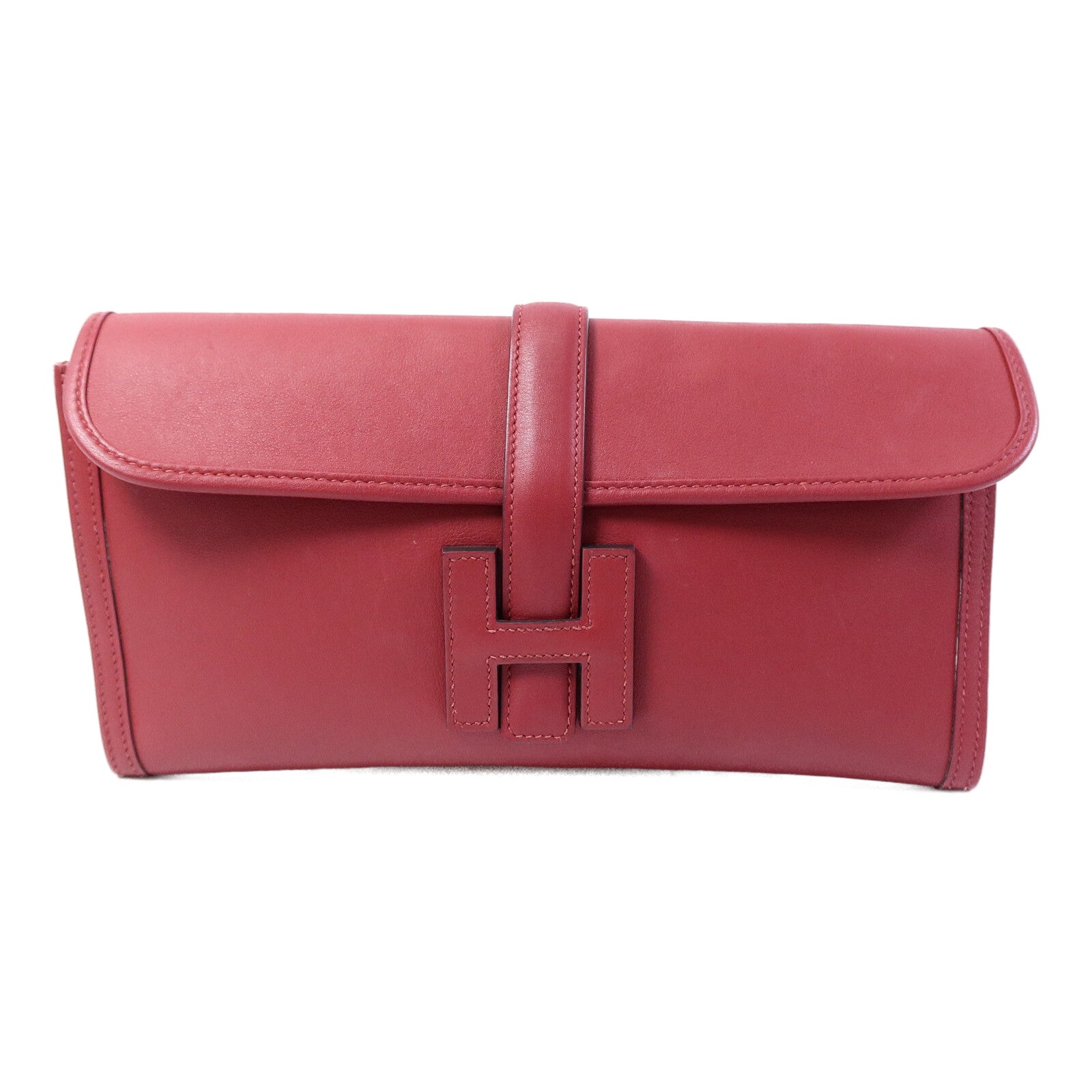 HERMES Swift皮革Jige Elan 29 Clutch手拿包Rouge Grenade