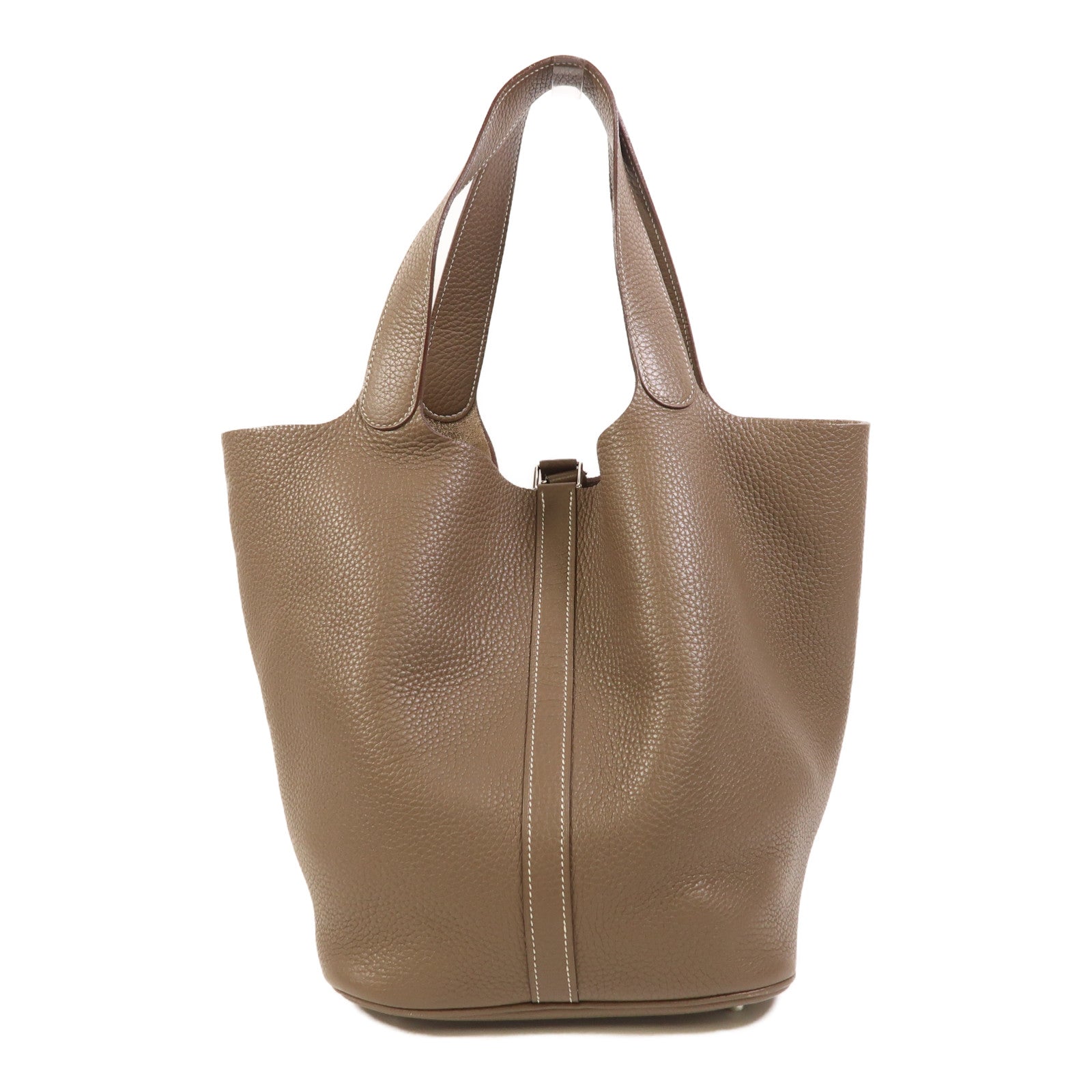 HERMES Clemence皮革Picotin GM銀扣手挽袋