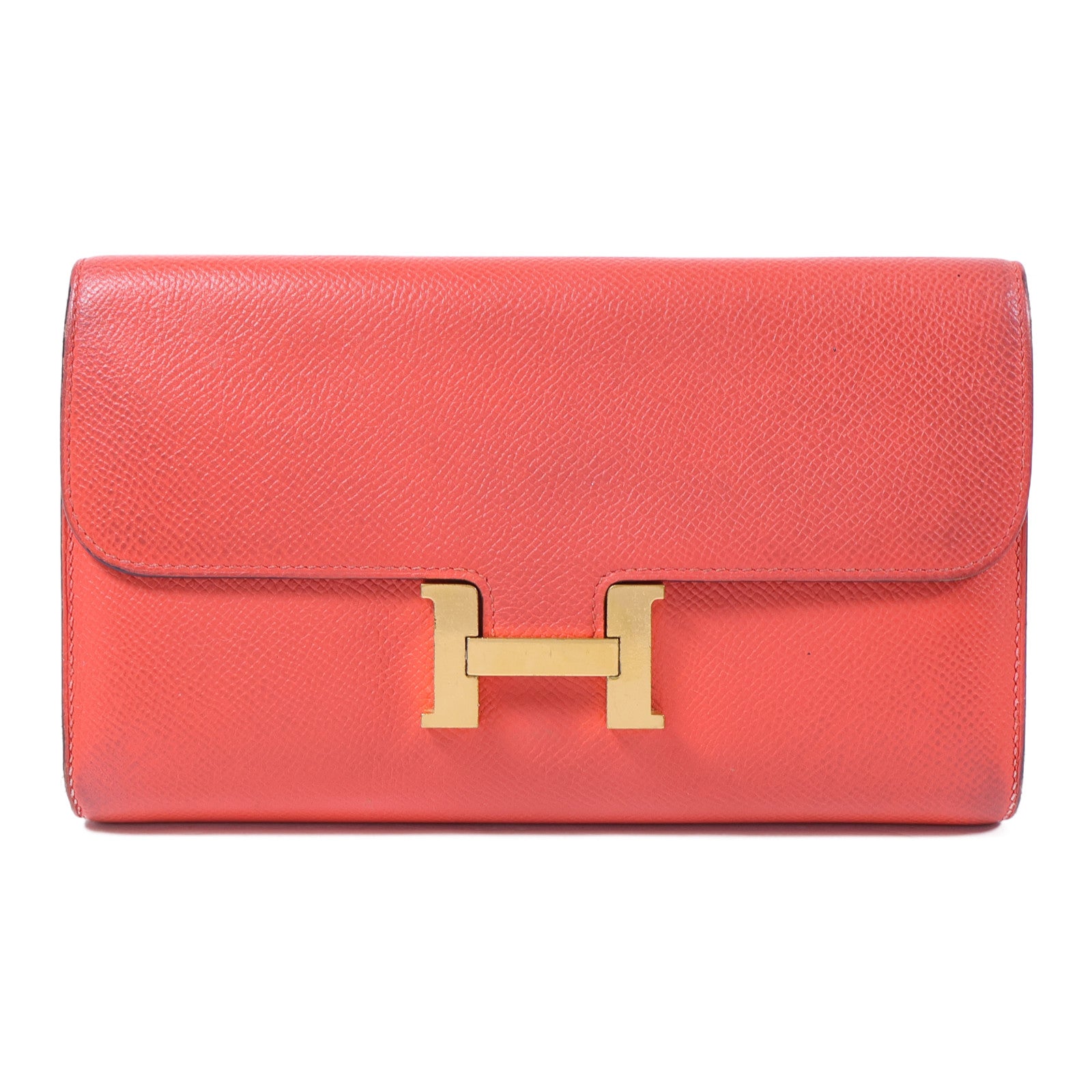 HERMES Epsom皮革Constance Wallet金扣長錢包