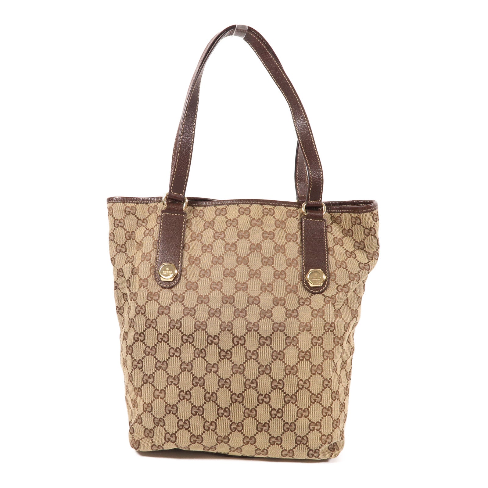 GUCCI 帆布Shoulder Tote金扣肩背袋/手挽袋