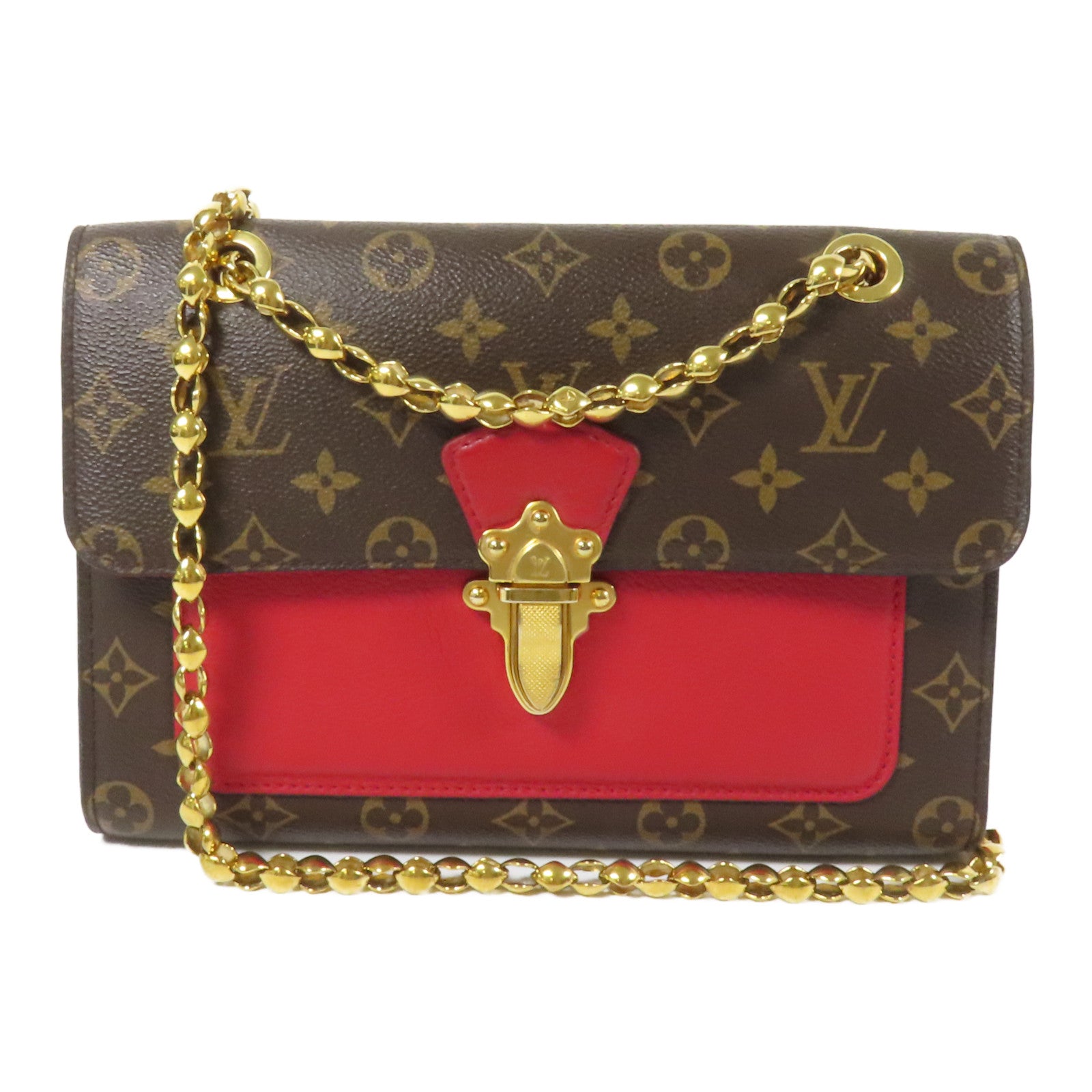 LOUIS VUITTON Monogram Victoire金扣鏈帶肩背袋