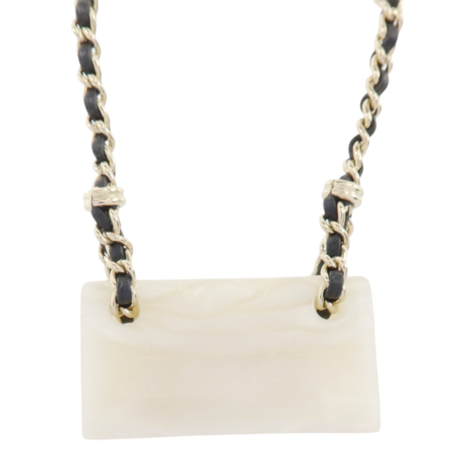CHANEL 金屬/Resin Flap Bag Pendant Necklace金扣項鏈