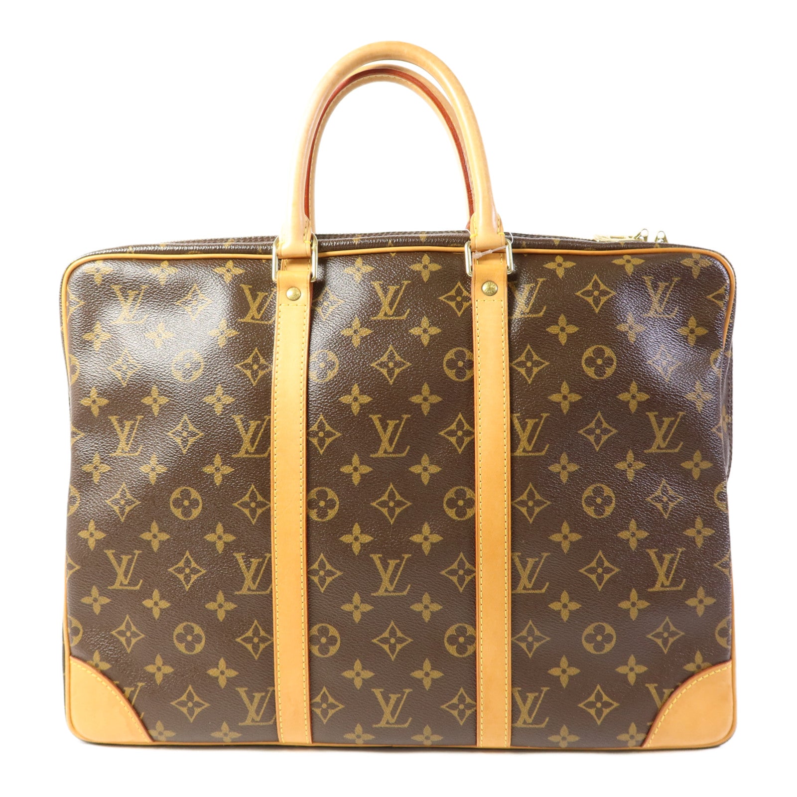 LOUIS VUITTON Monogram Porte Documents Voyage PM金扣手挽袋