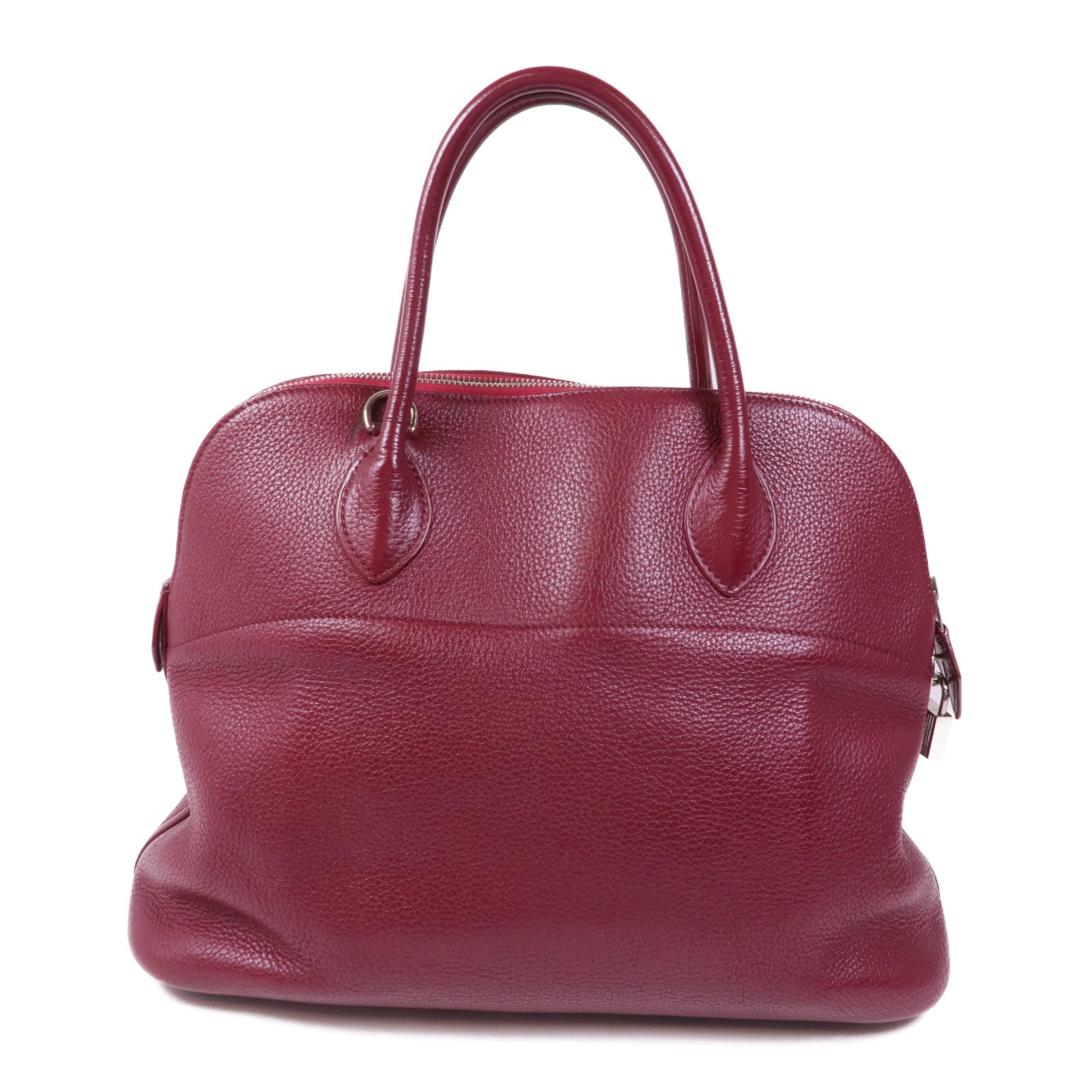 HERMES Clemence皮革Bolide 35銀扣手挽肩背兩用袋Rubis