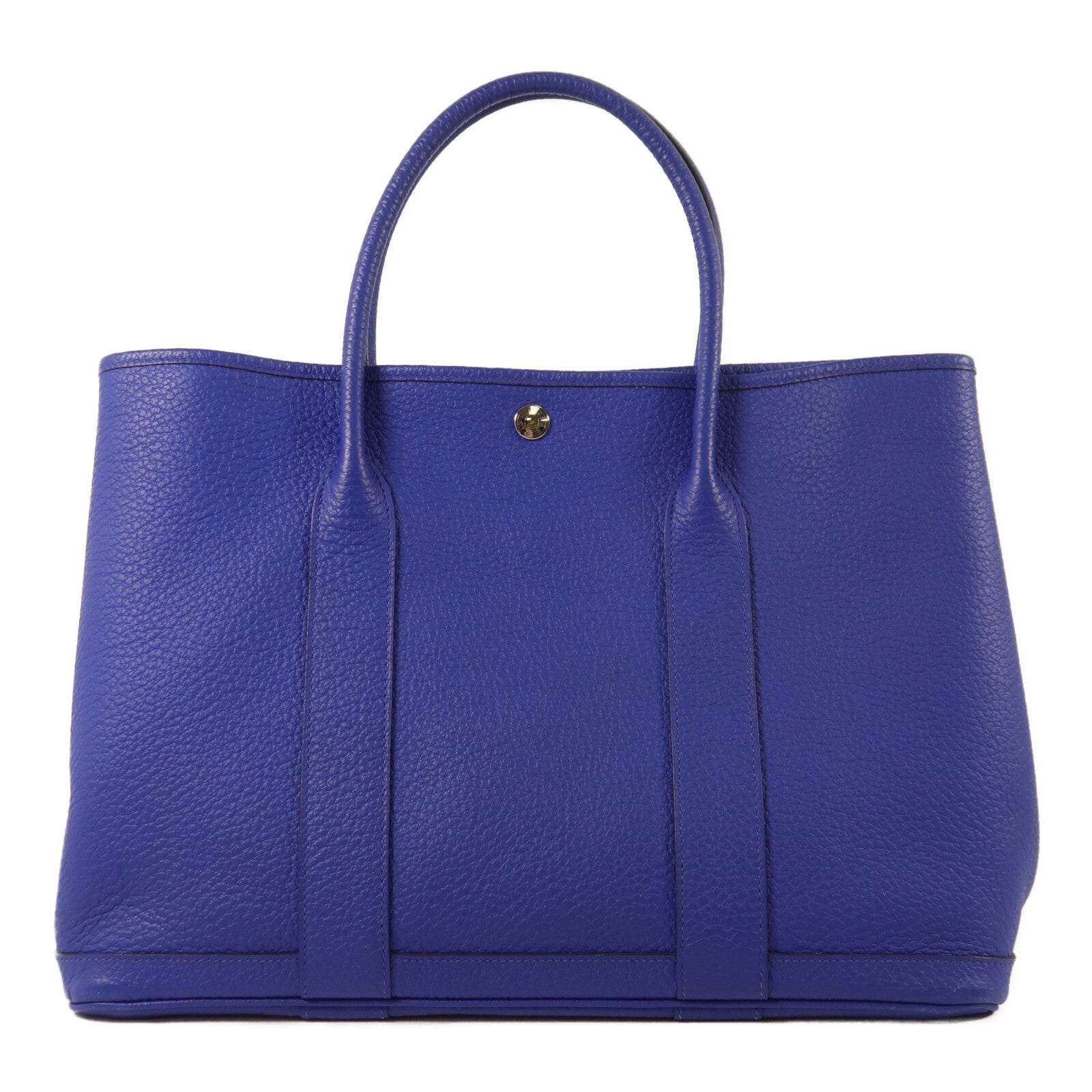 HERMES Country皮革Garden Party PM手挽袋Blue Electric