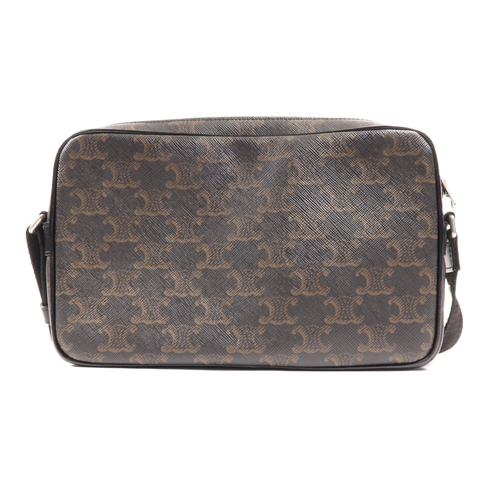 CELINE 塗層帆布Shoulder Bag銀扣肩背袋