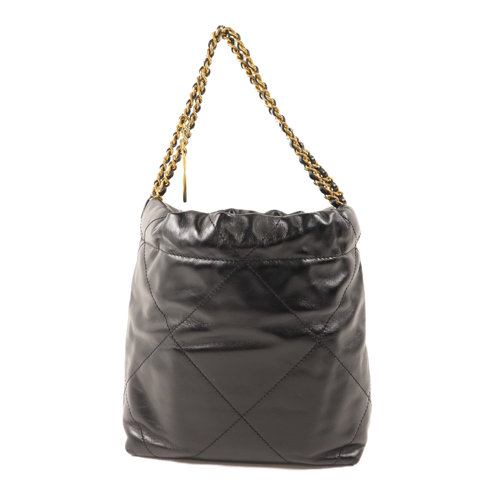 CHANEL 羊皮皮革Mini 22金扣手挽肩背兩用袋