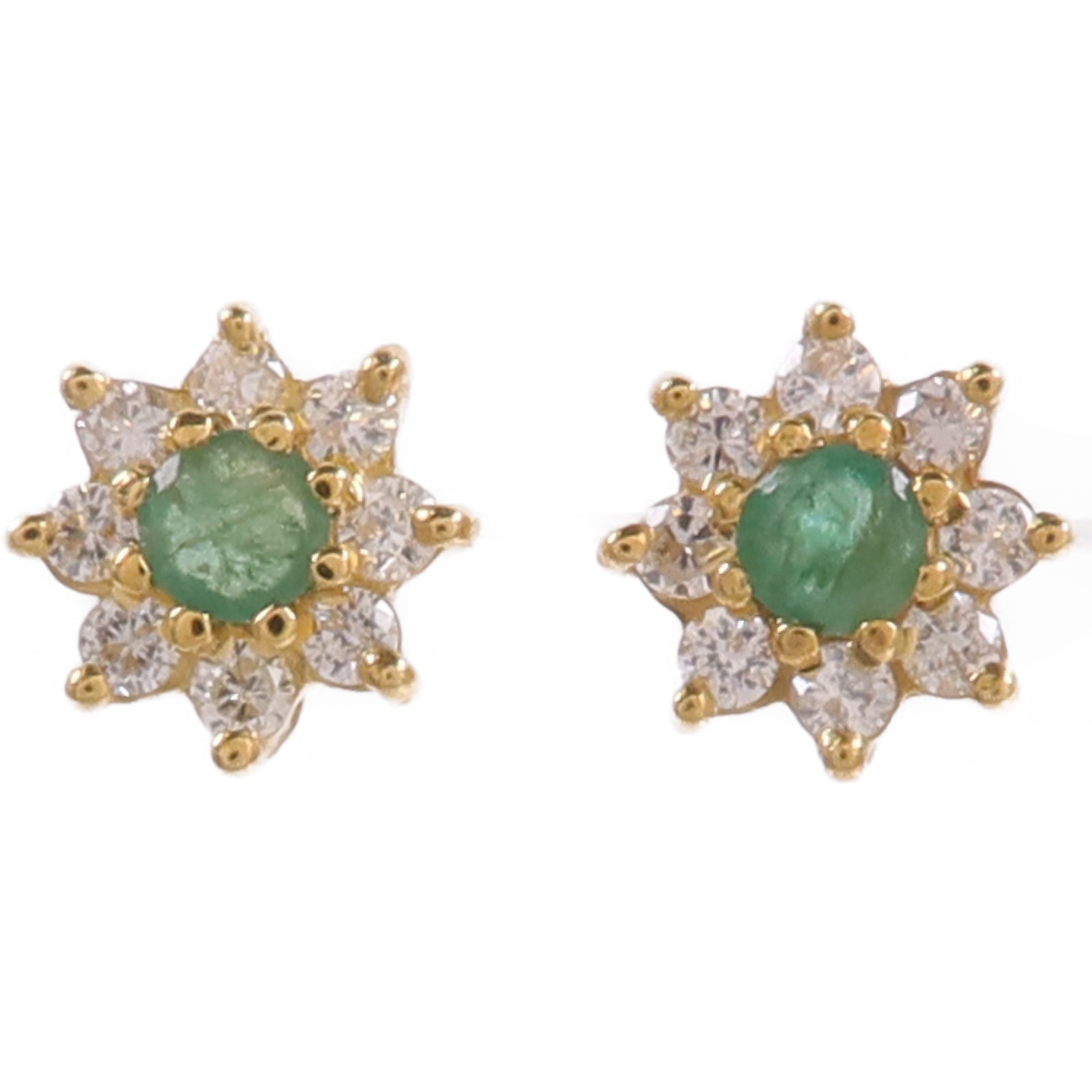 JEWELRY 18K黃金Emerald Diamond Earrings綠寶石/鑽石耳環