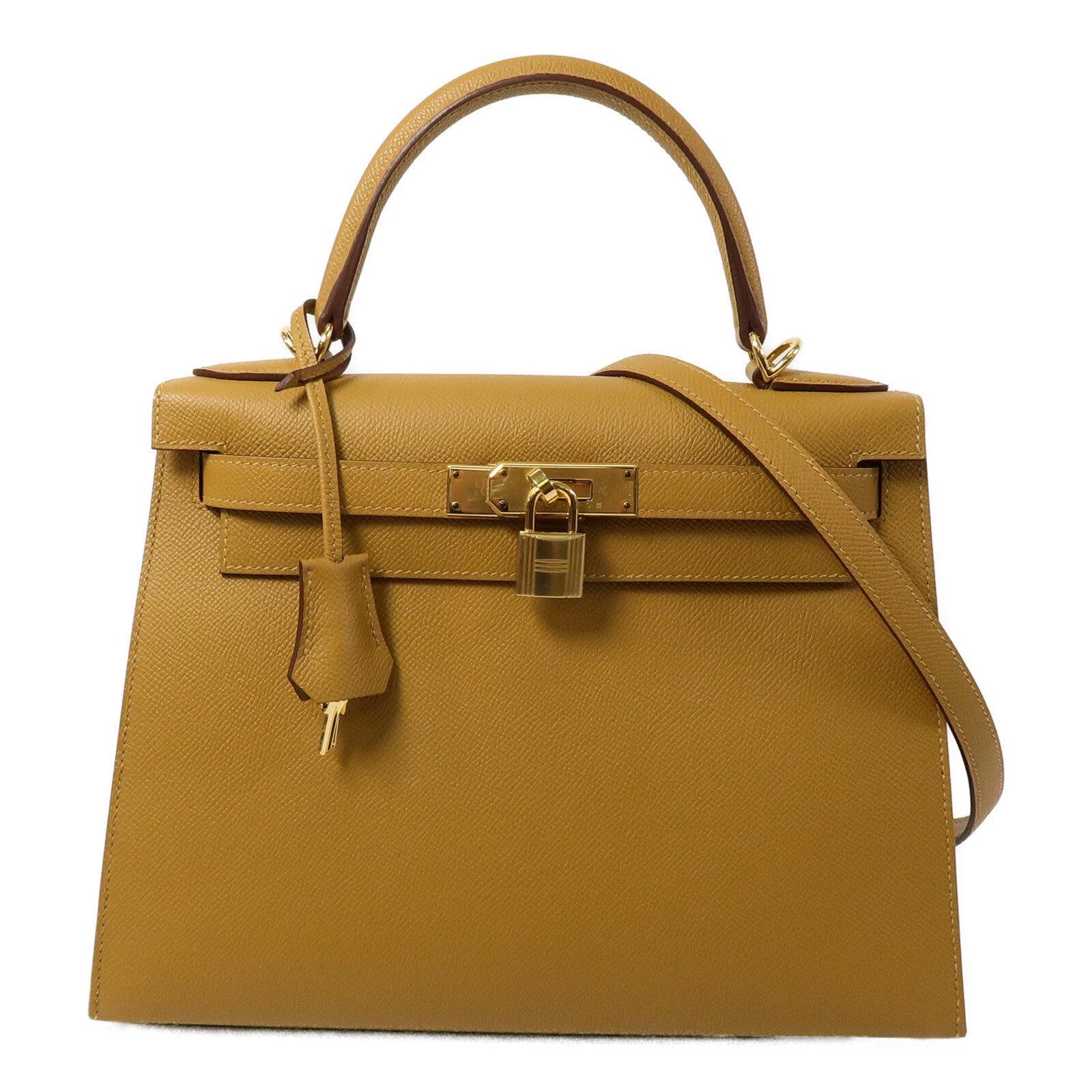 HERMES Epsom皮革Kelly 28手挽肩背兩用袋Sesame