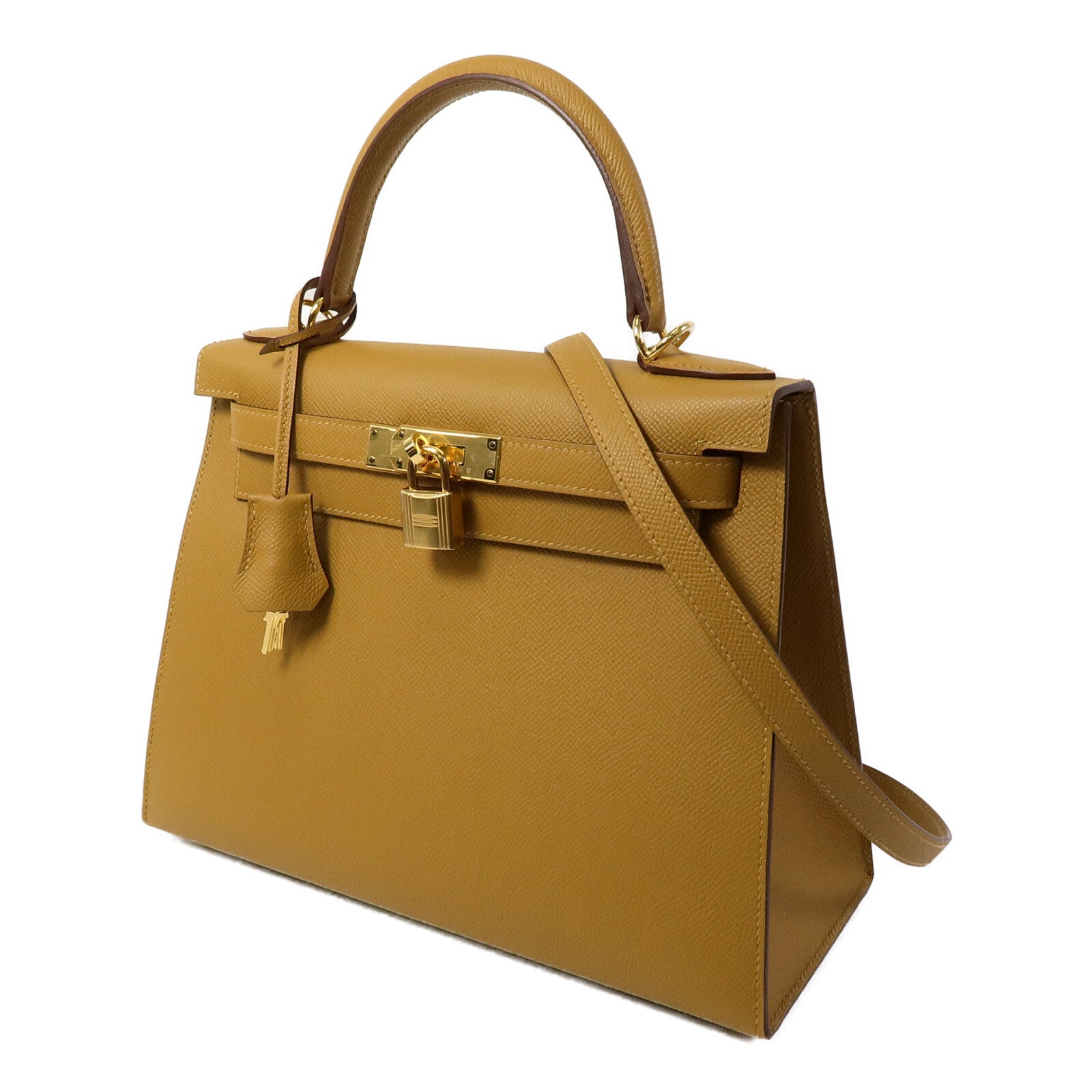 HERMES Epsom皮革Kelly 28手挽肩背兩用袋Sesame
