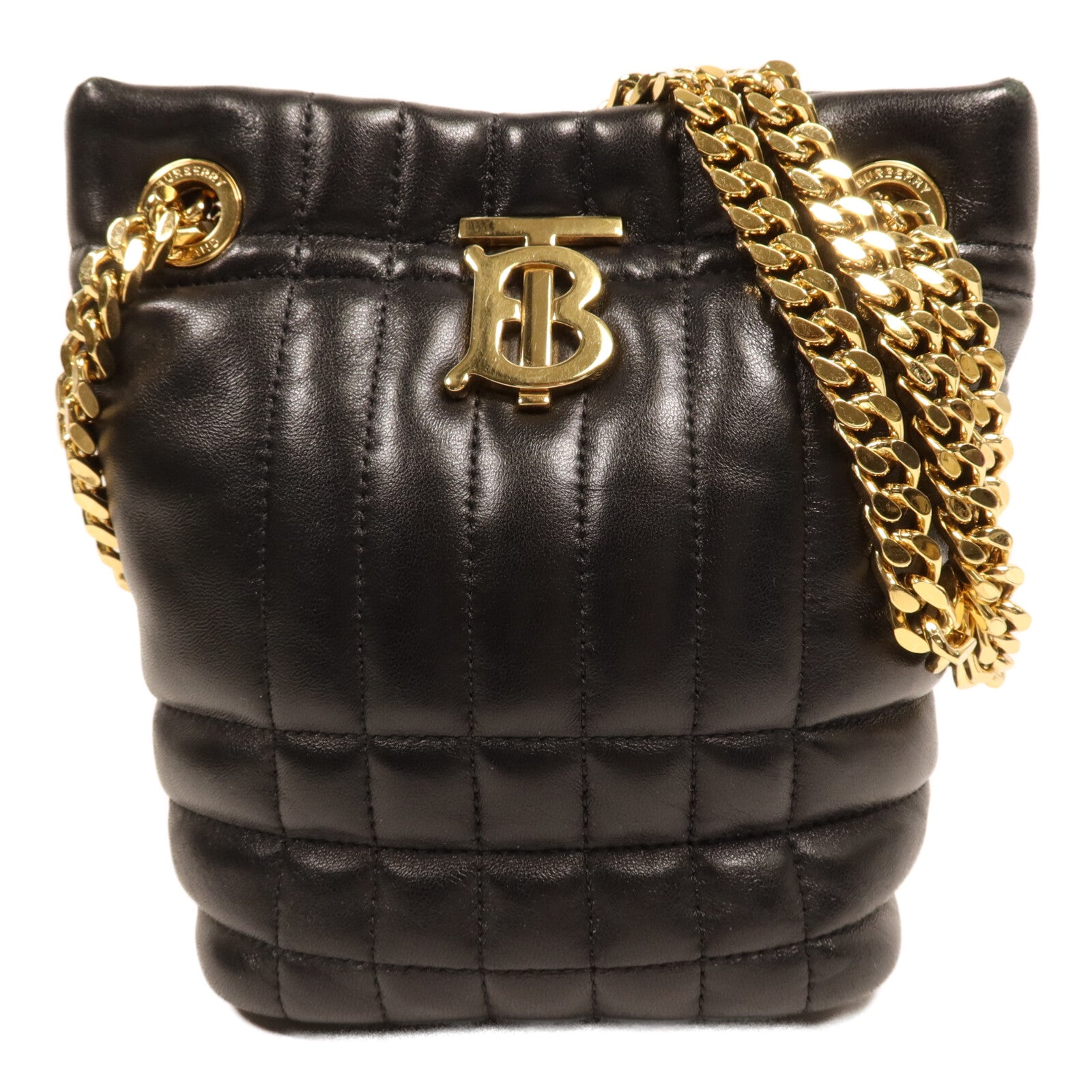 BURBERRY 牛皮皮革Lola Mini Bucket金扣鏈帶肩背袋