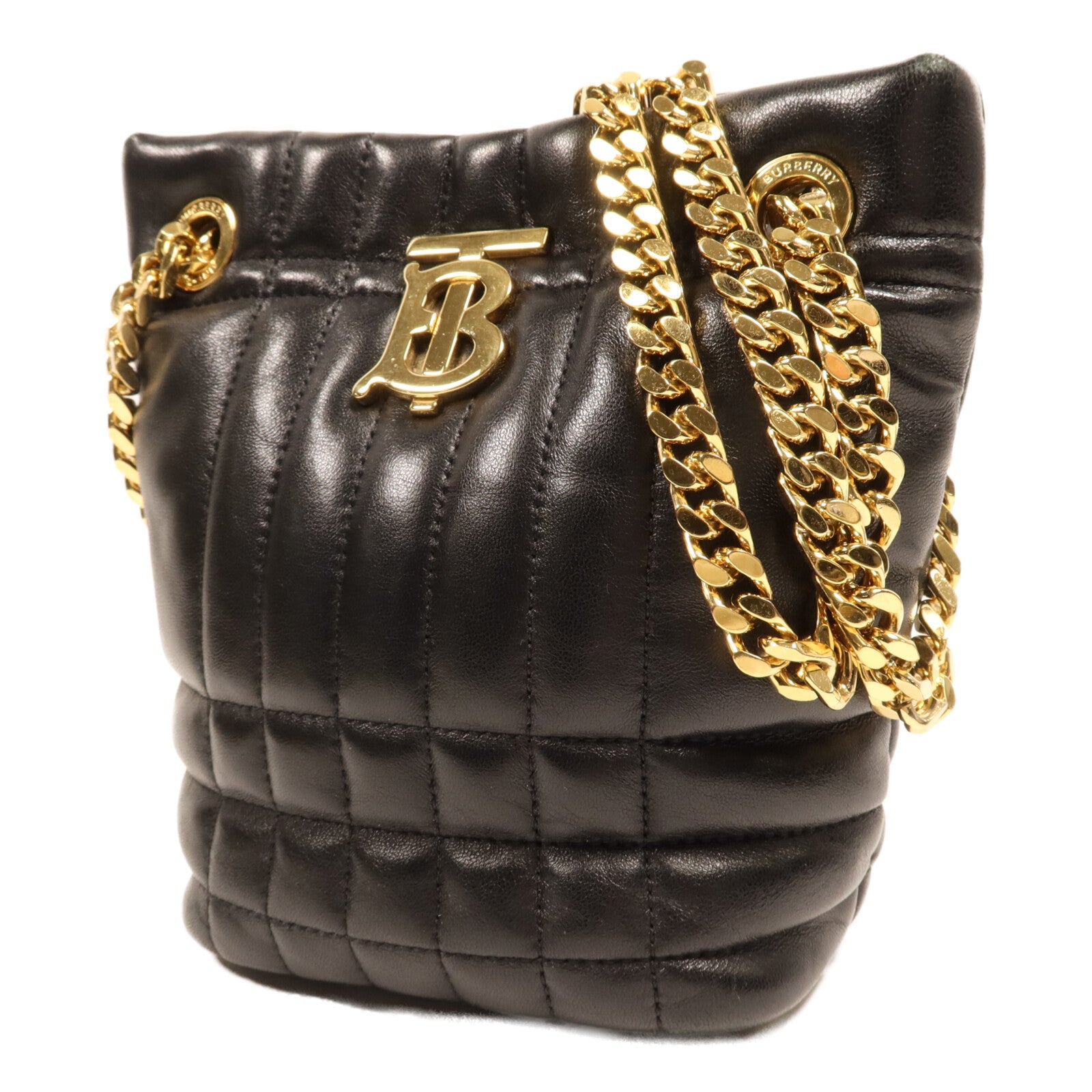 BURBERRY 牛皮皮革Lola Mini Bucket金扣鏈帶肩背袋