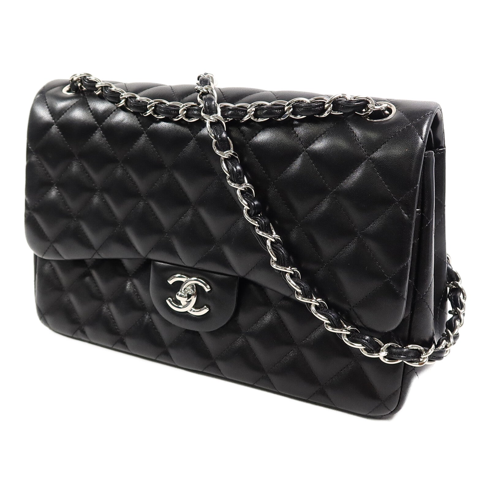 CHANEL 羊皮皮革Large Classic鏈帶肩背袋
