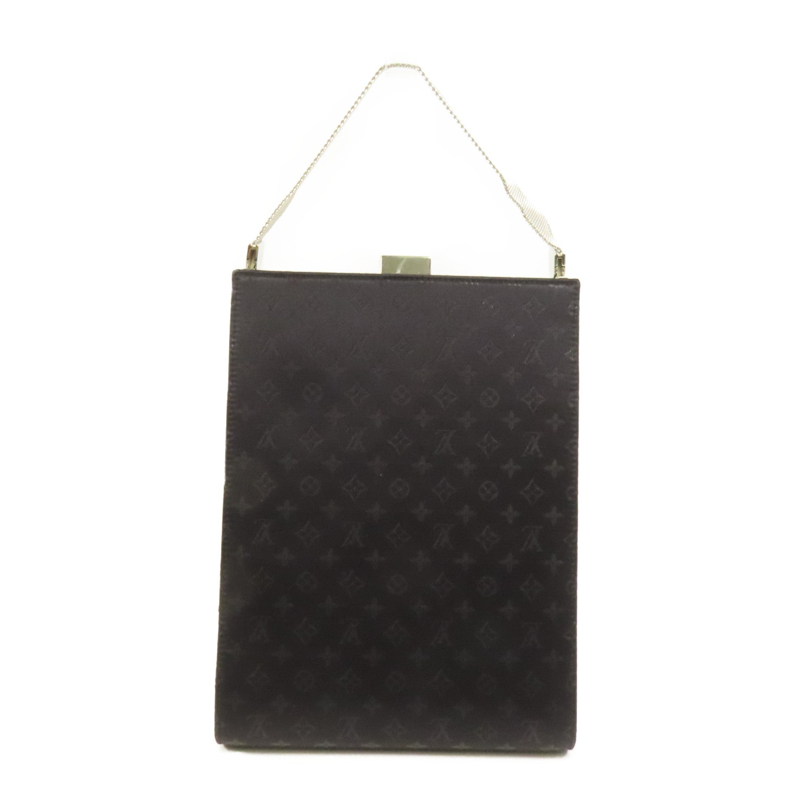 LOUIS VUITTON 【激減優惠】Monogram Satin Ange GM銀扣手挽袋