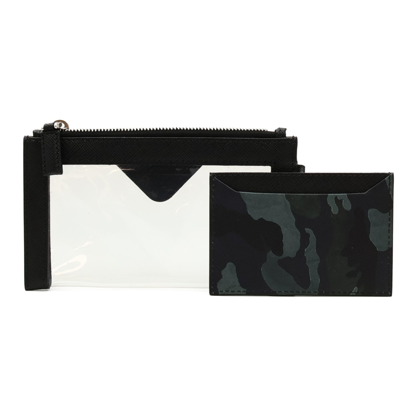 PRADA 皮革Card Case銀扣卡片套