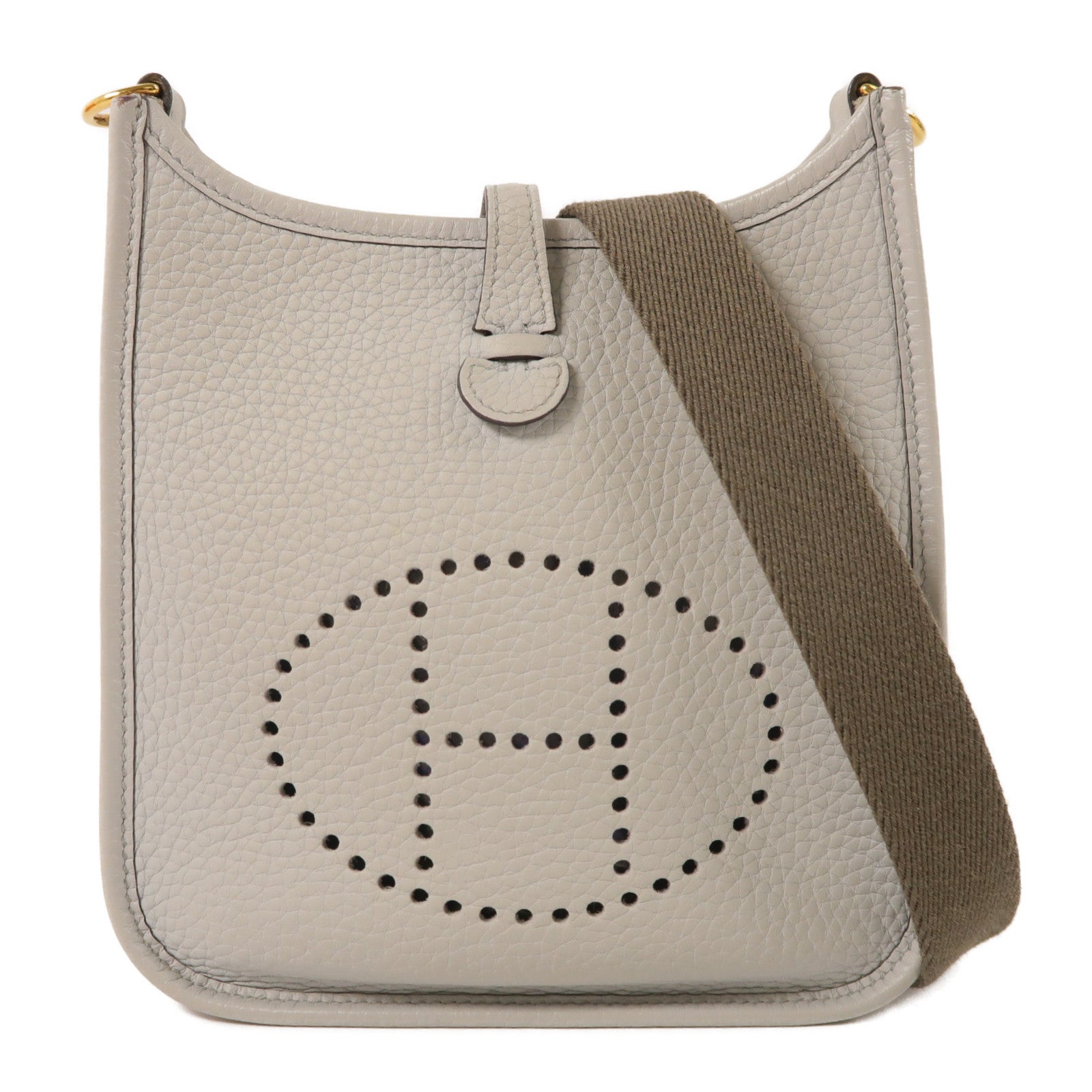 HERMES Clemence皮革Evelyne TPM肩背袋Gris Pantin