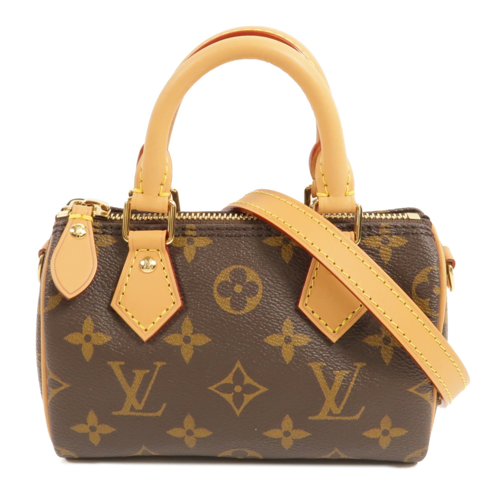 LOUIS VUITTON Monogram Nano Speedy金扣手挽肩背兩用袋
