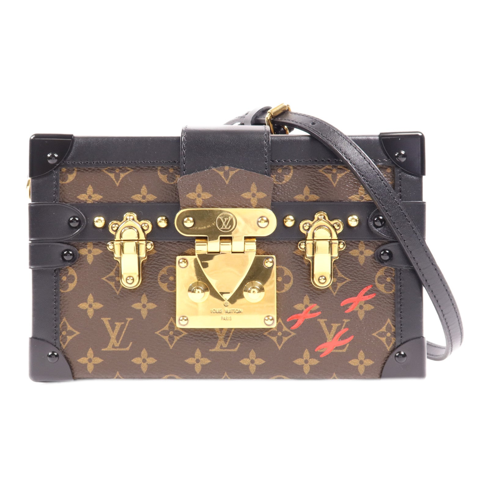 LOUIS VUITTON Monogram Petite Malle金扣肩背袋