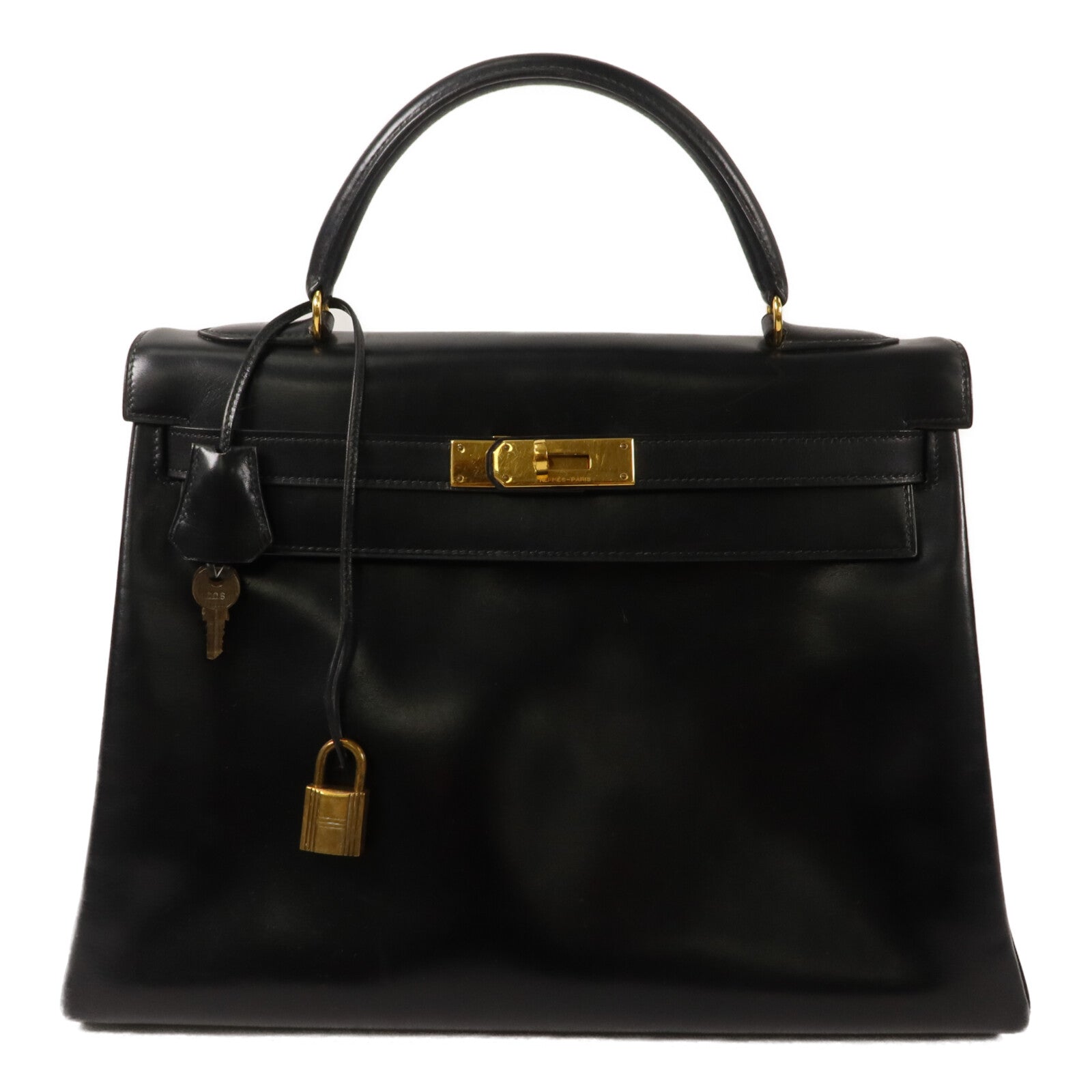 HERMES Box Calf皮革Kelly 32手挽袋Noir