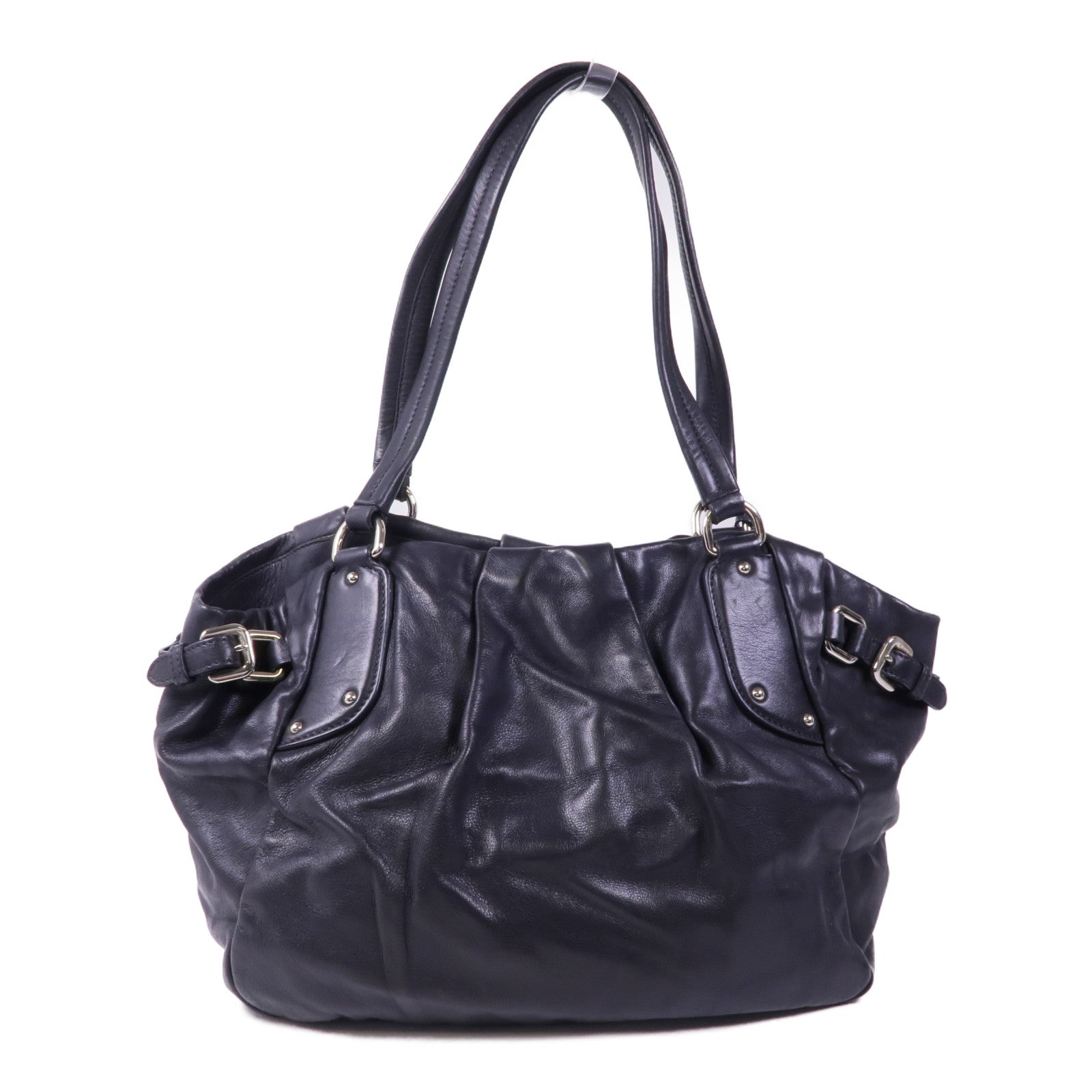 PRADA 牛皮皮革Shoulder Bag銀扣肩背袋