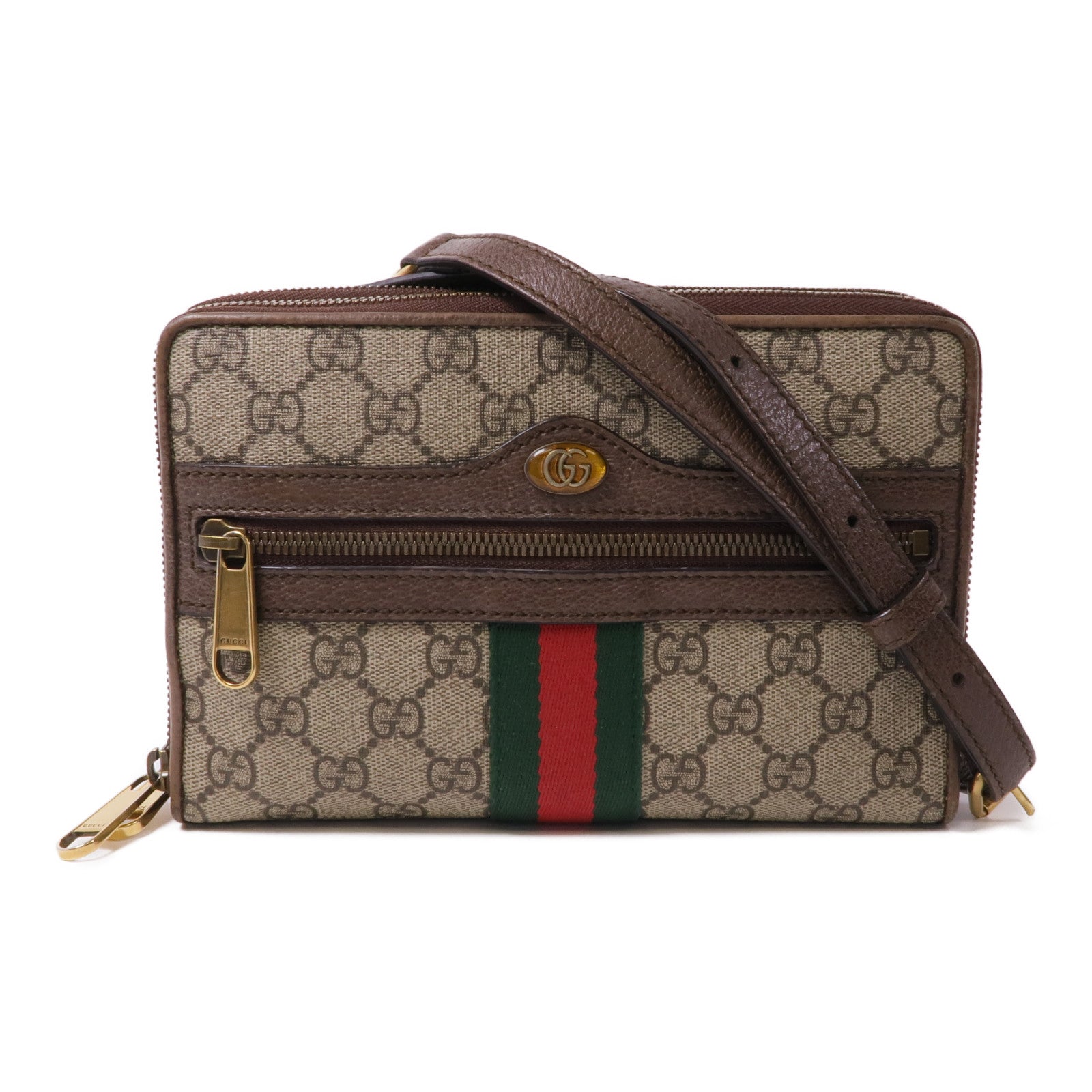 GUCCI 塗層帆布Ophidia Shoulder Bag金扣肩背袋
