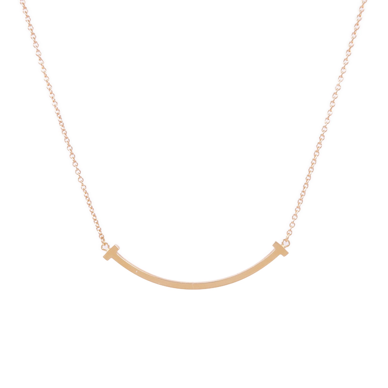TIFFANY&CO 18K玫瑰金T Smile Necklace項鍊