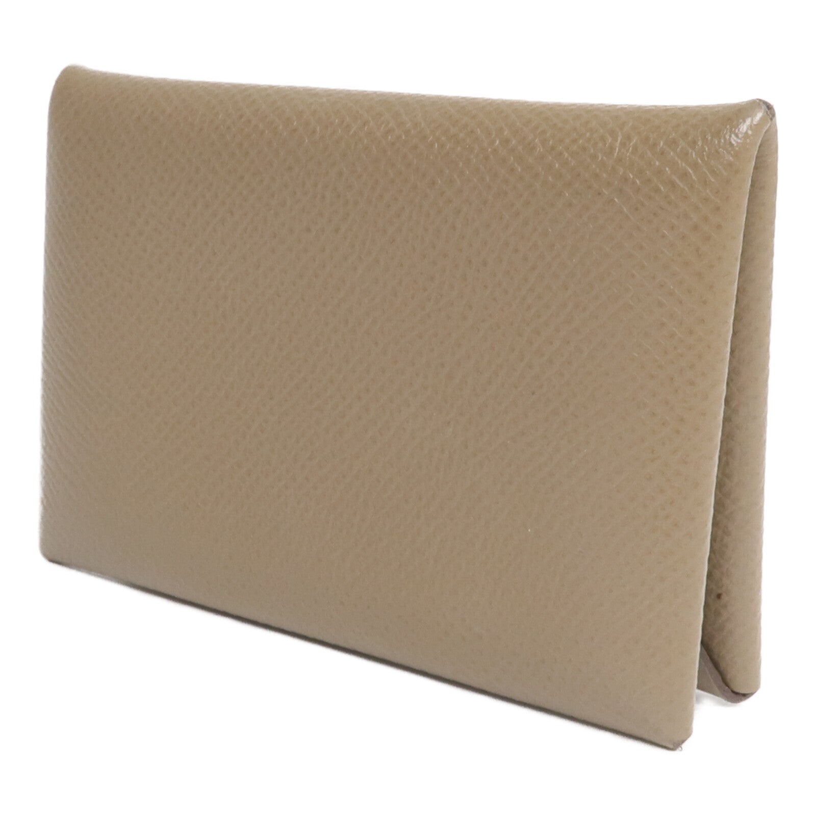 HERMES Epsom皮革Calvi卡片套Etoupe