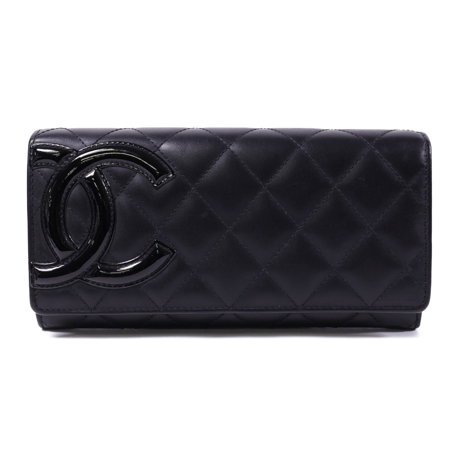 CHANEL 牛皮皮革Cambon Long Wallet銀扣長錢包