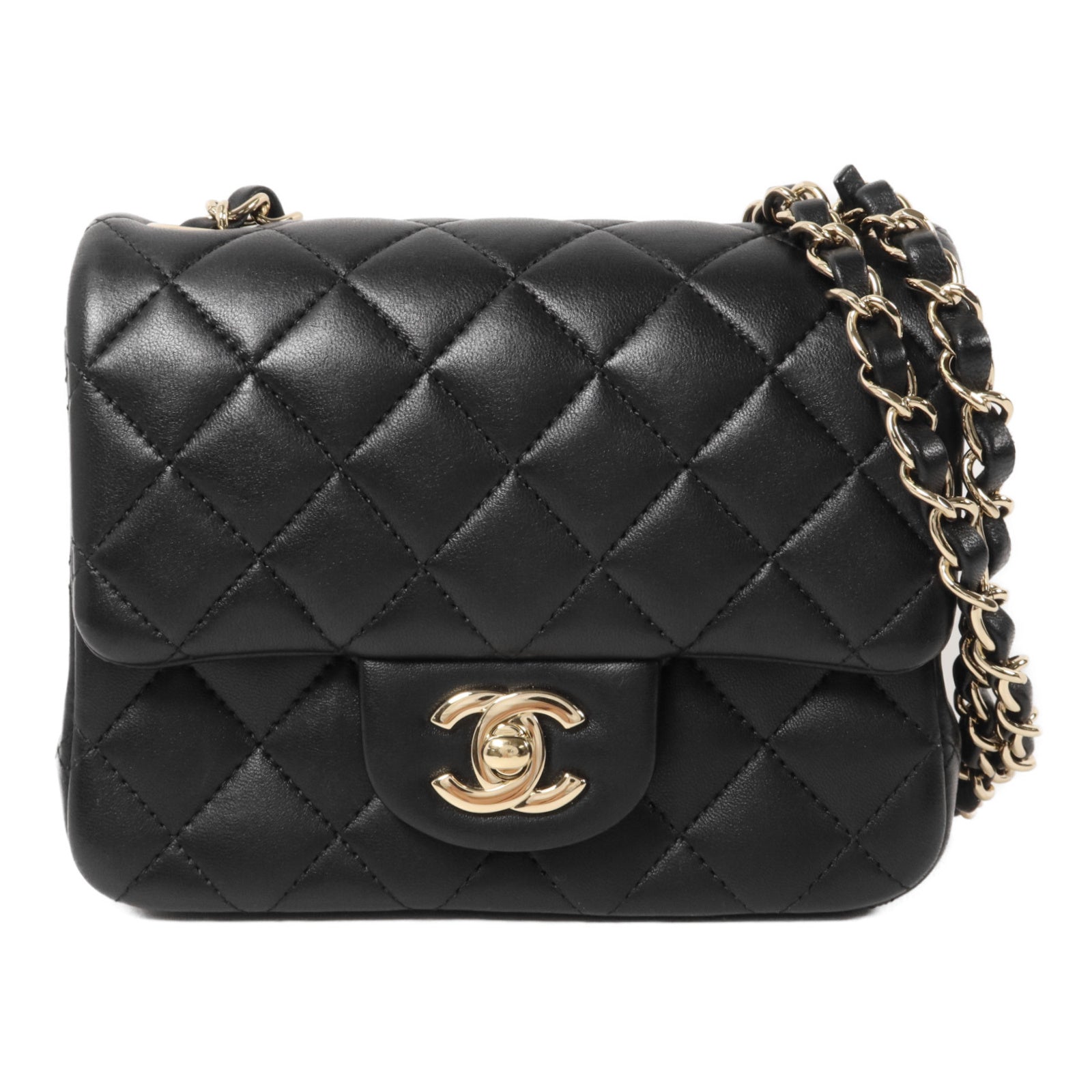 CHANEL 羊皮皮革Mini Classic 17鏈帶肩背袋