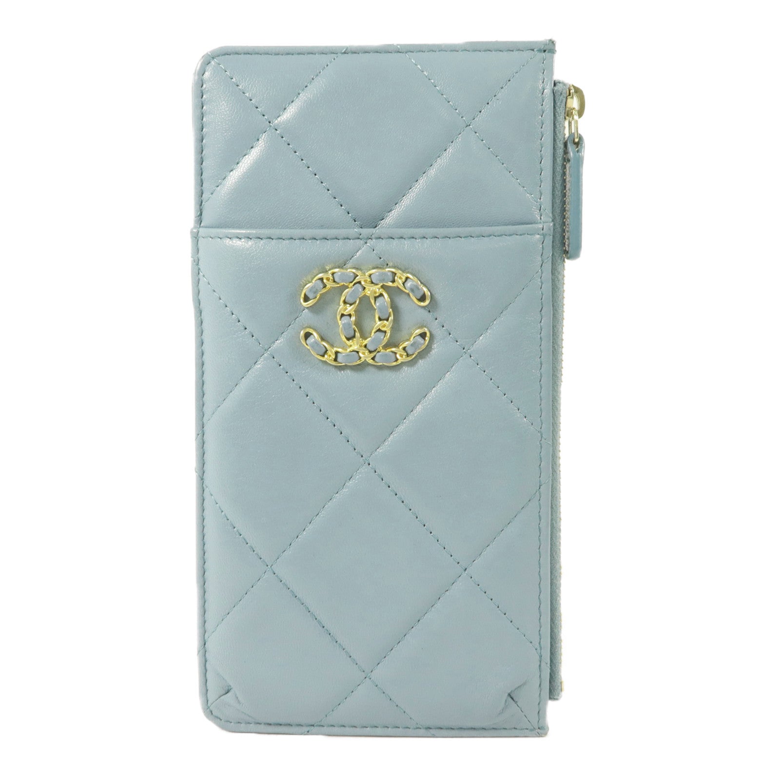 CHANEL 羊皮皮革C19 Phone And Card Holder卡片套電話包