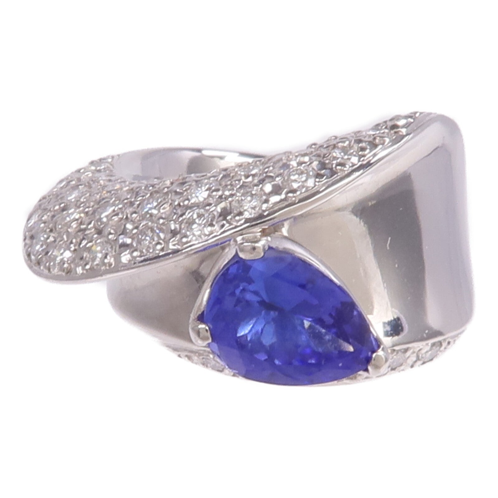JEWELRY PT900鉑金Tanzanite Diamond Ring坦桑石/鑽石戒指US#6.75