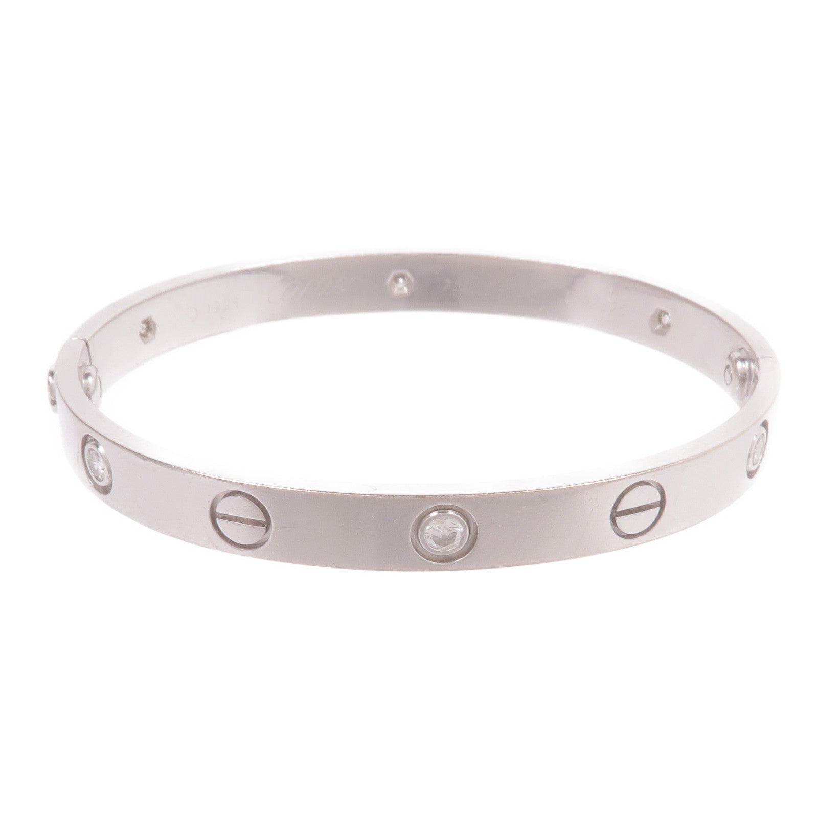 CARTIER 18K白金Love Bracelet 6 Diamonds鑽石手鐲Cartier#16