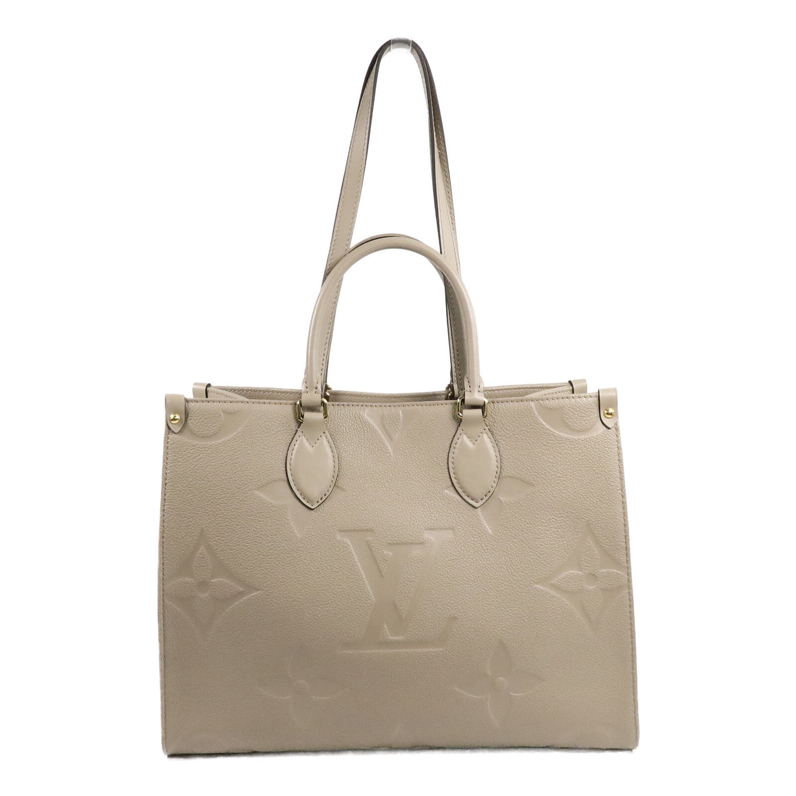 LOUIS VUITTON Monogram Empreinte On The Go MM金扣手挽肩背兩用袋